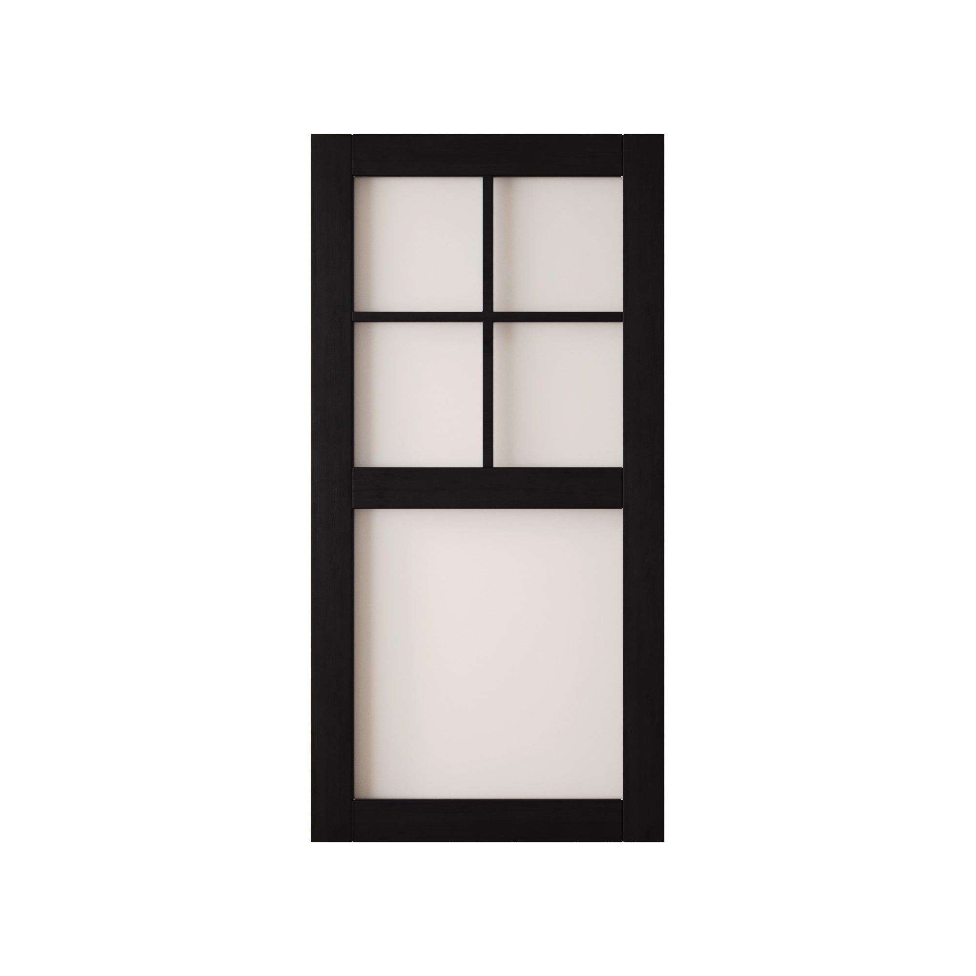 80" Height Black 5-Lite Frosted Glass Unassembled & Finished Pine Wood Barn Door (Interior Use Only)