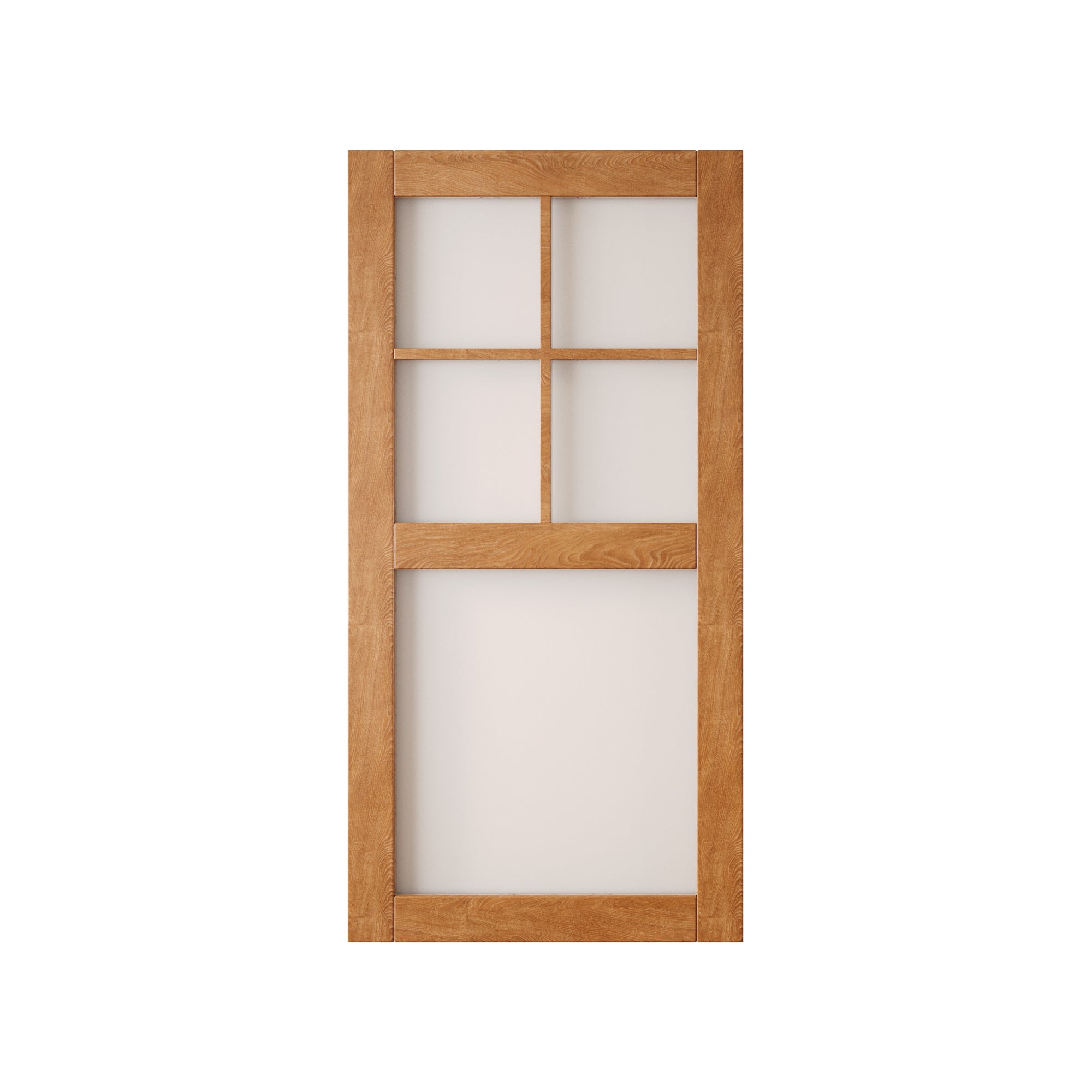 80" Height Early American 5-Lite Frosted Glass Unassembled & Finished Pine Wood Barn Door (Interior Use Only)