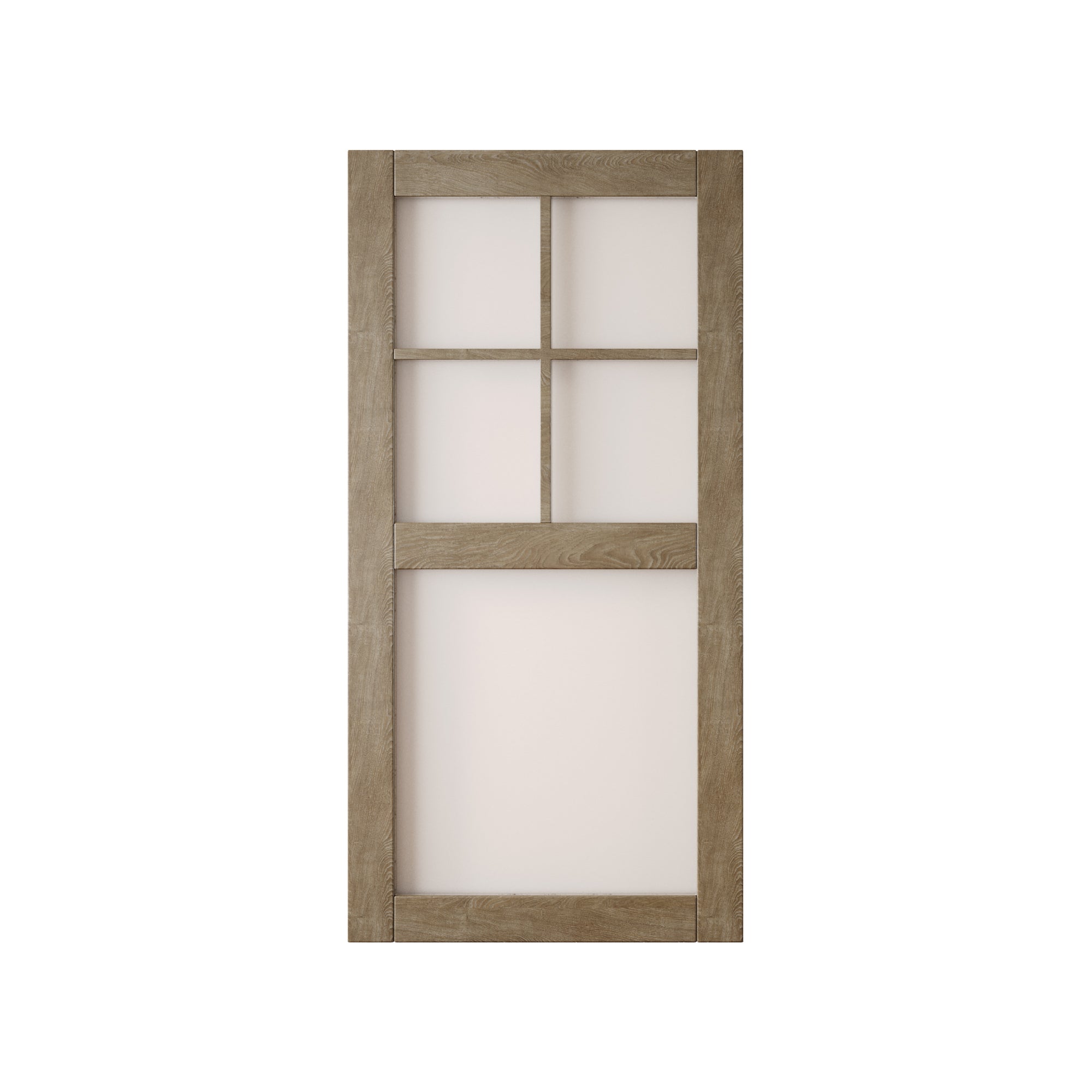 80" Height Classic Gray 5-Lite Frosted Glass Unassembled & Finished Pine Wood Barn Door (Interior Use Only)