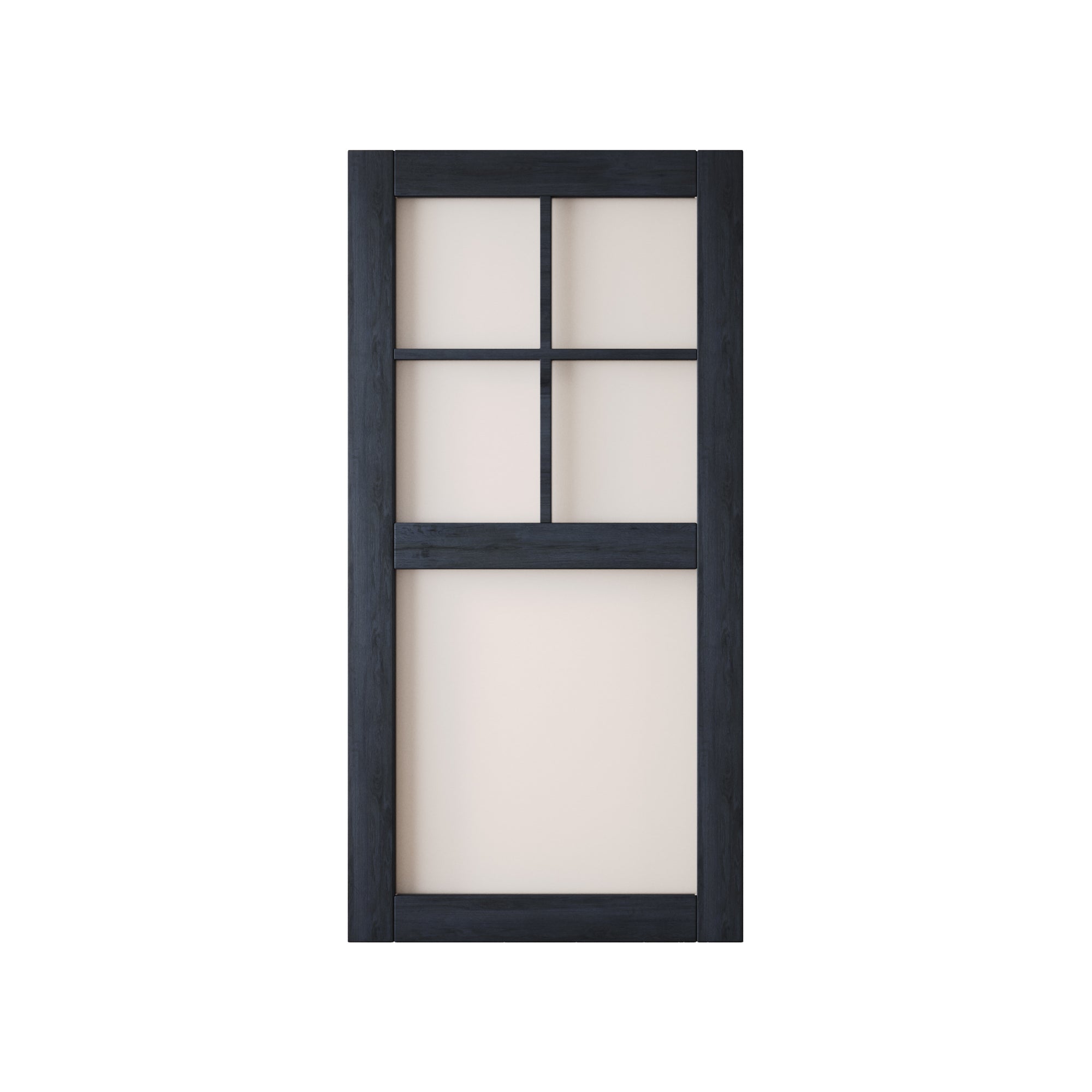 80" Height Navy 5-Lite Frosted Glass Unassembled & Finished Pine Wood Barn Door (Interior Use Only)