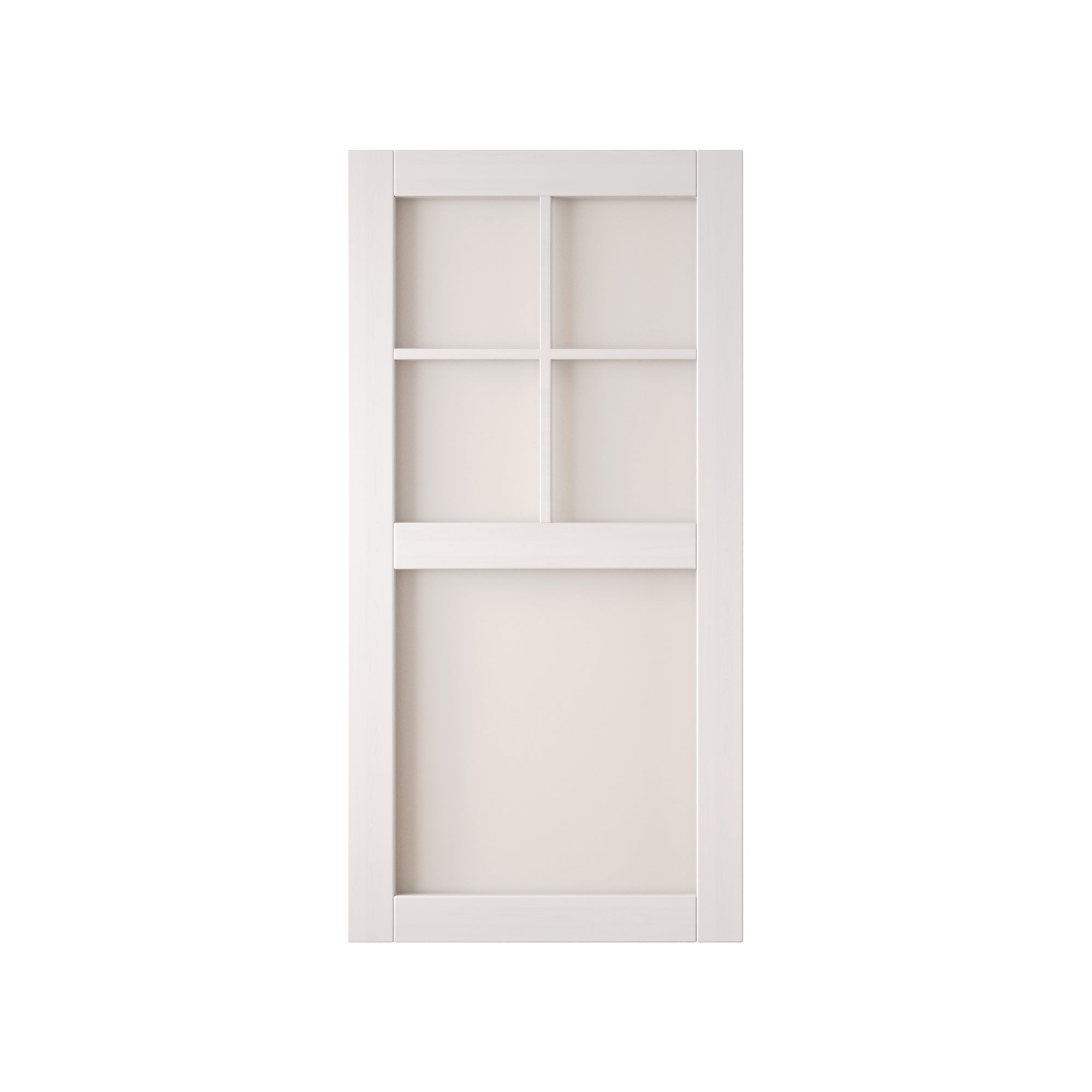 80" Height White 5-Lite Frosted Glass Unassembled & Finished Pine Wood Barn Door (Interior Use Only)