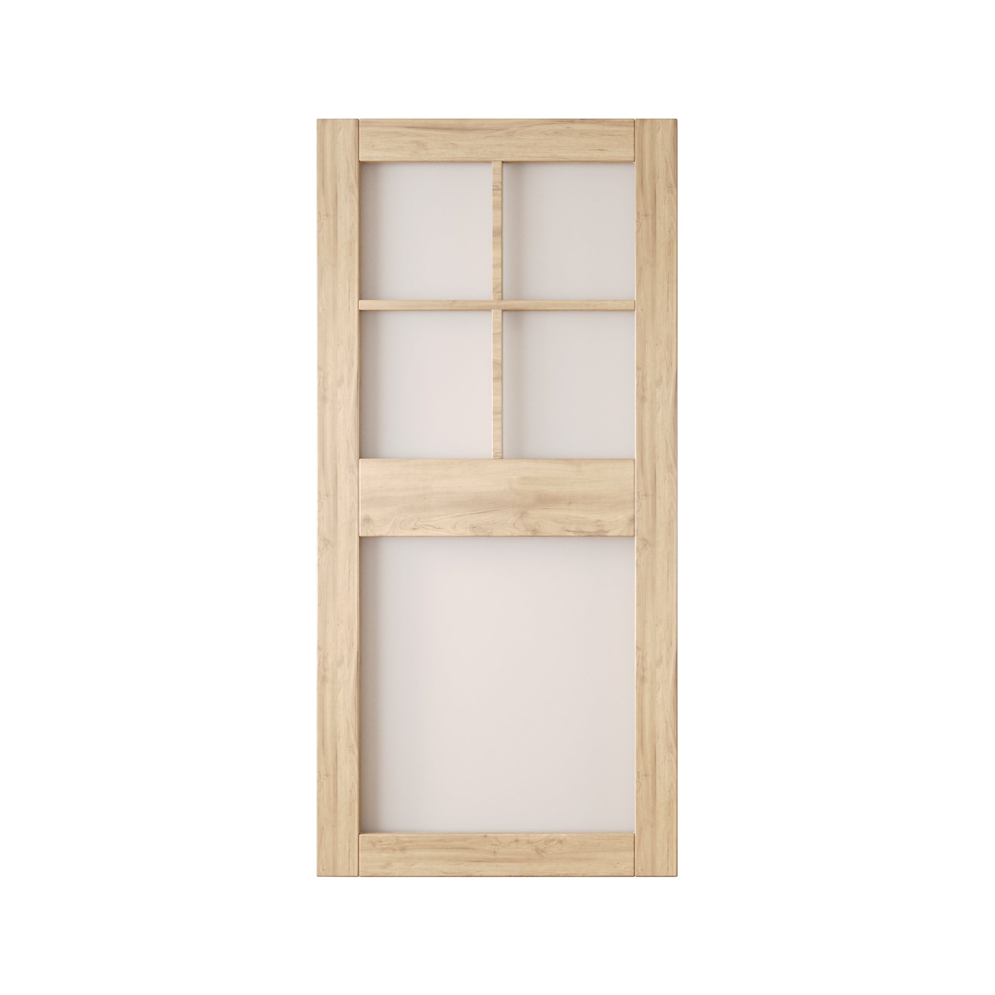 84" Height 5-Lite Frosted Glass Unassembled & Unfinished Pine Wood Barn Door (Interior Use Only)