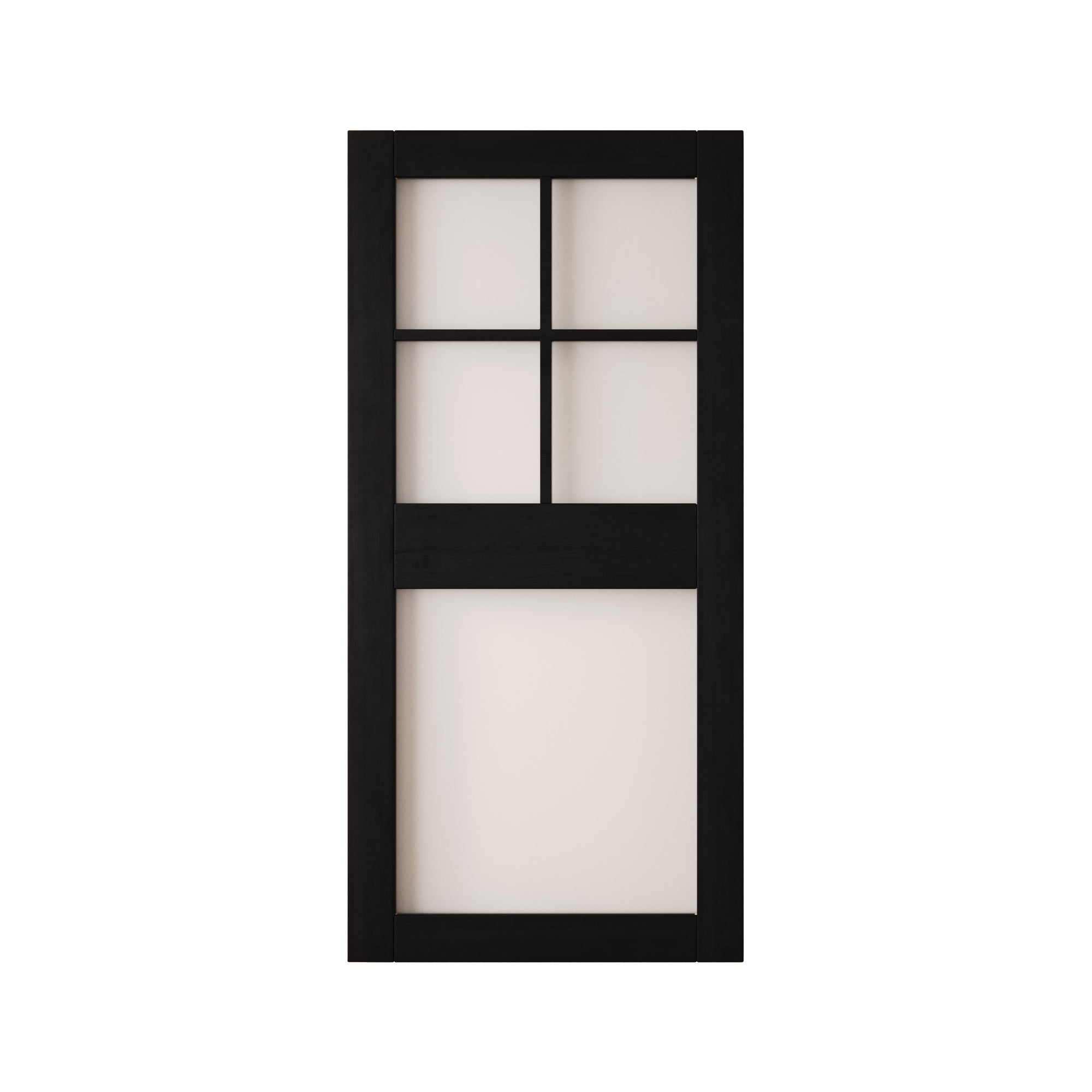84" Height Black 5-Lite Frosted Glass Unassembled & Finished Pine Wood Barn Door (Interior Use Only)