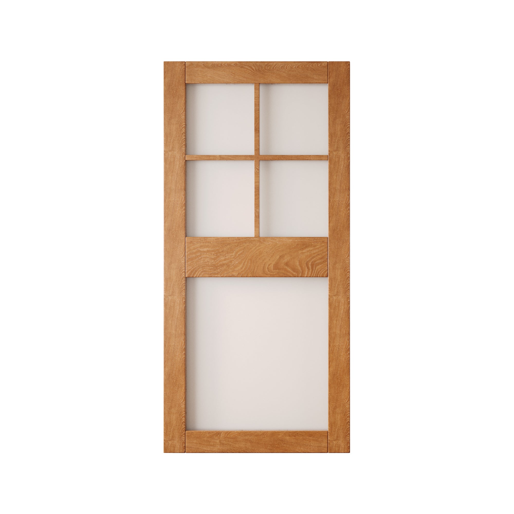 84" Height Early American 5-Lite Frosted Glass Unassembled & Finished Pine Wood Barn Door (Interior Use Only)