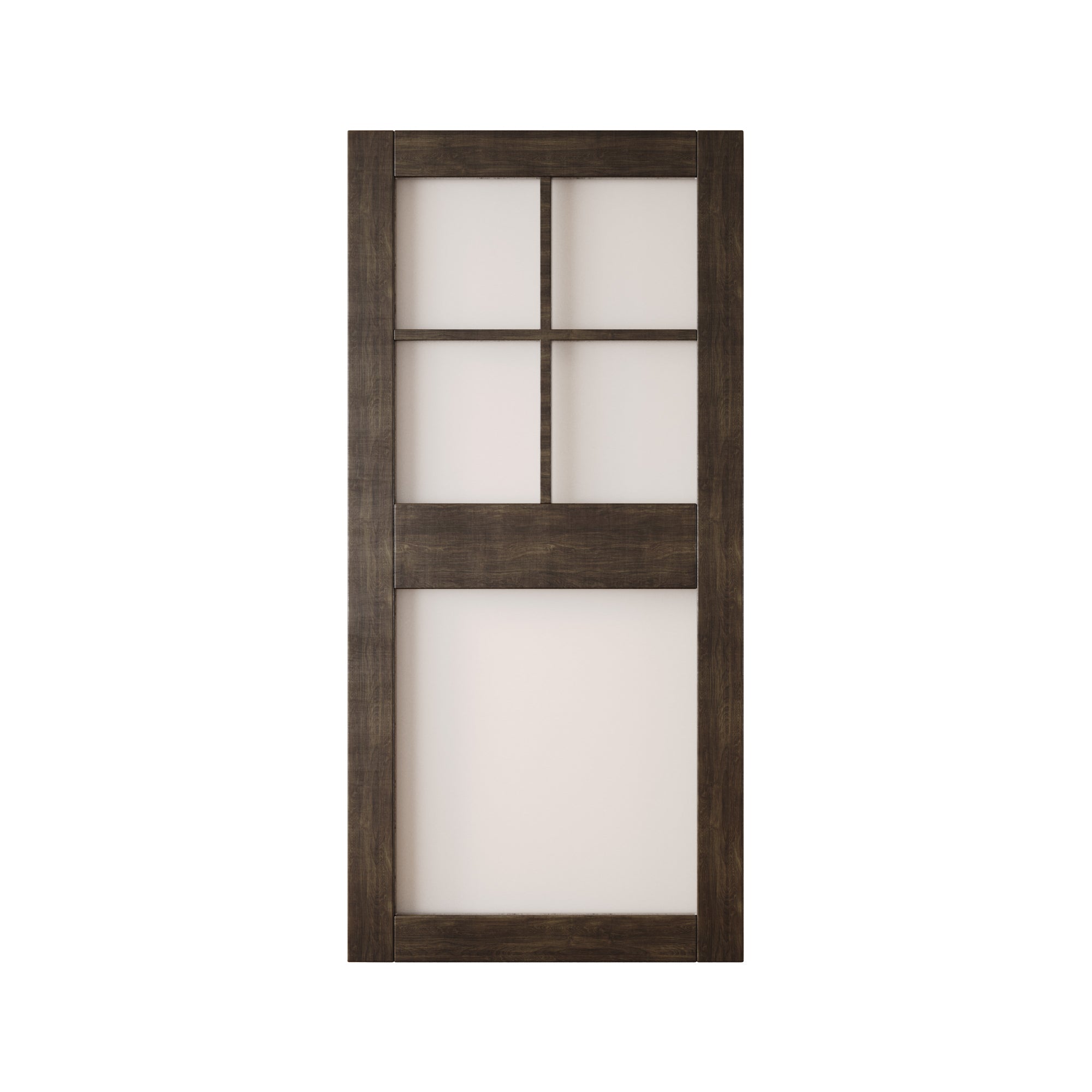 84" Height Ebony 5-Lite Frosted Glass Unassembled & Finished Pine Wood Barn Door (Interior Use Only)