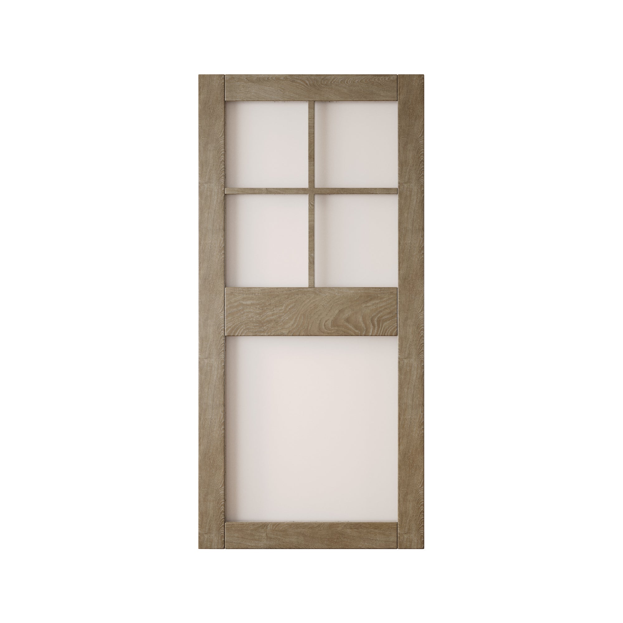 84" Height Classic Gray 5-Lite Frosted Glass Unassembled & Finished Pine Wood Barn Door (Interior Use Only)