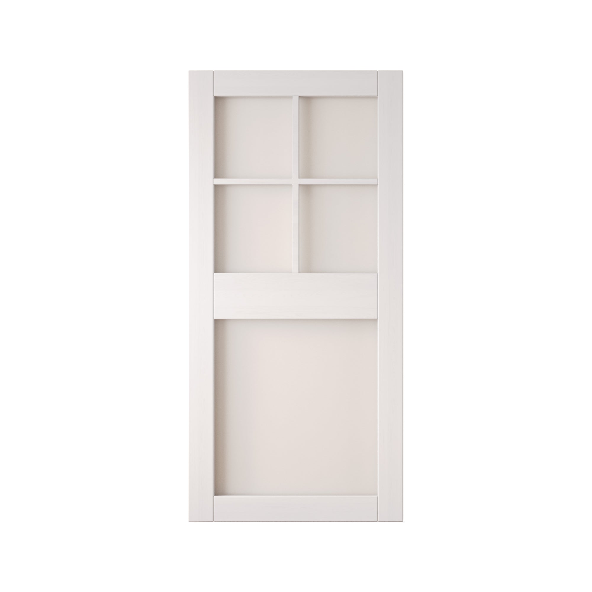 84" Height White 5-Lite Frosted Glass Unassembled & Finished Pine Wood Barn Door (Interior Use Only)