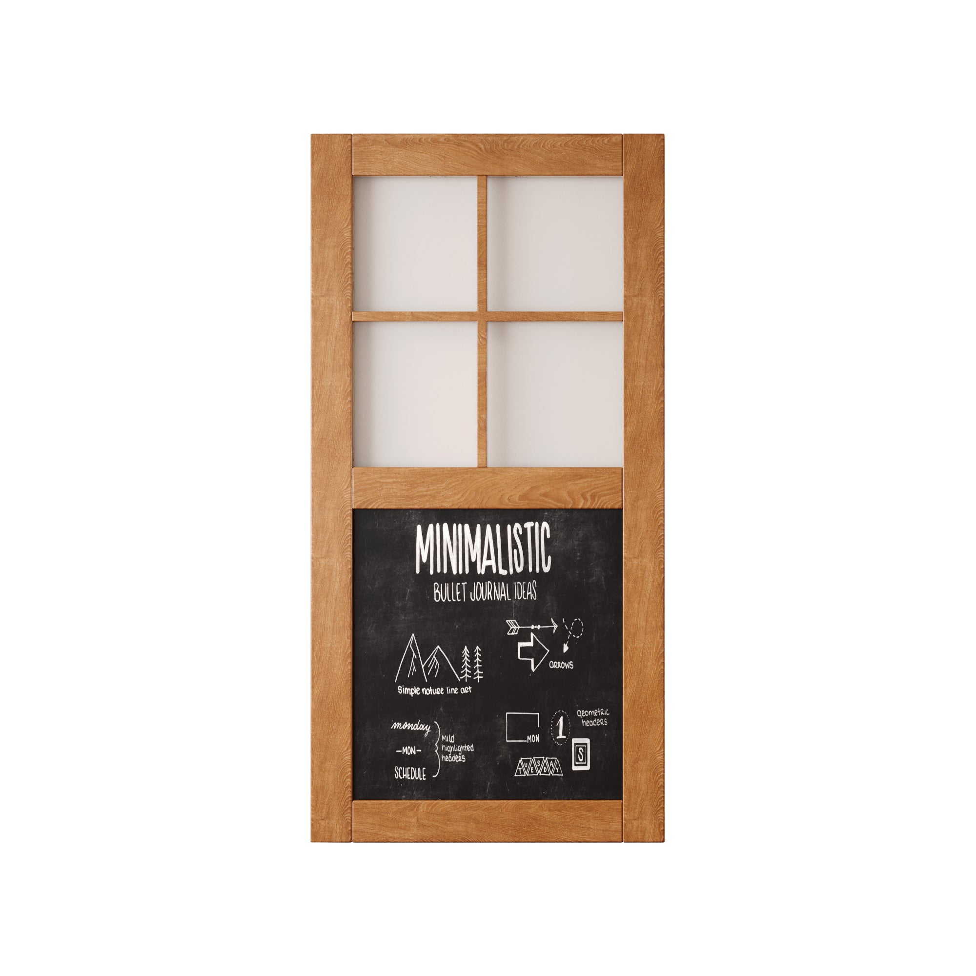 80" Height Early American Half Lite Chalkboard Unassembled & Finished Pine Wood Barn Door (Interior Use Only)
