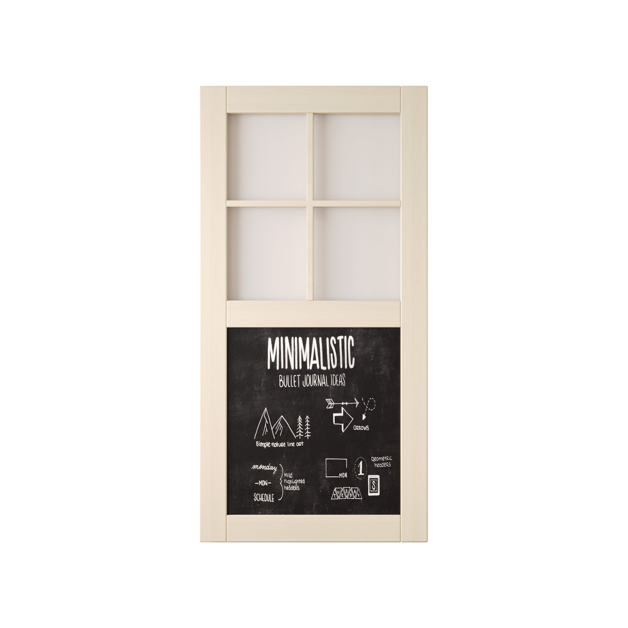 80" Height Tinsmith Gray Half Lite Chalkboard Unassembled & Finished Pine Wood Barn Door (Interior Use Only)