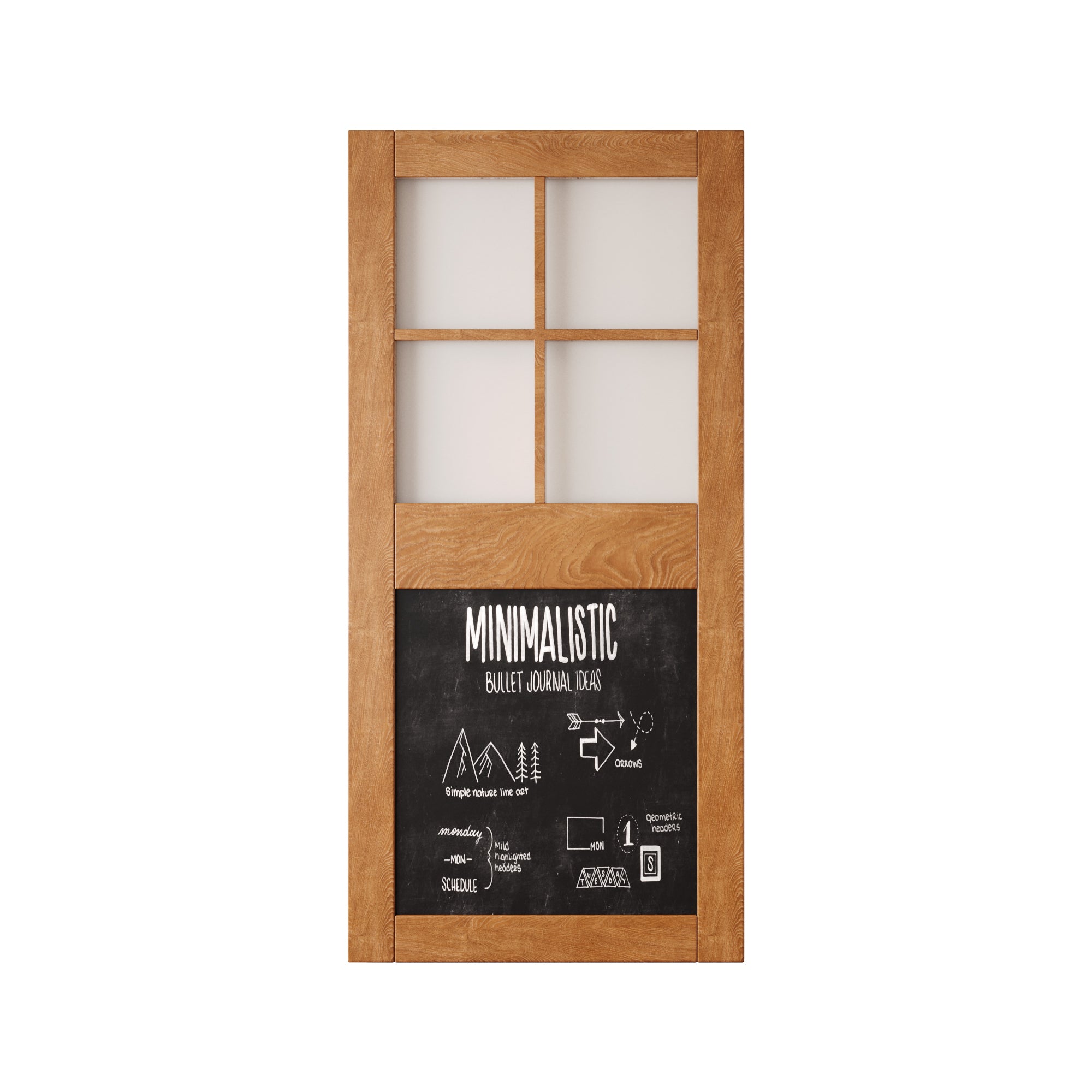84" Height Early American Half Lite Chalkboard Unassembled & Finished Pine Wood Barn Door (Interior Use Only)