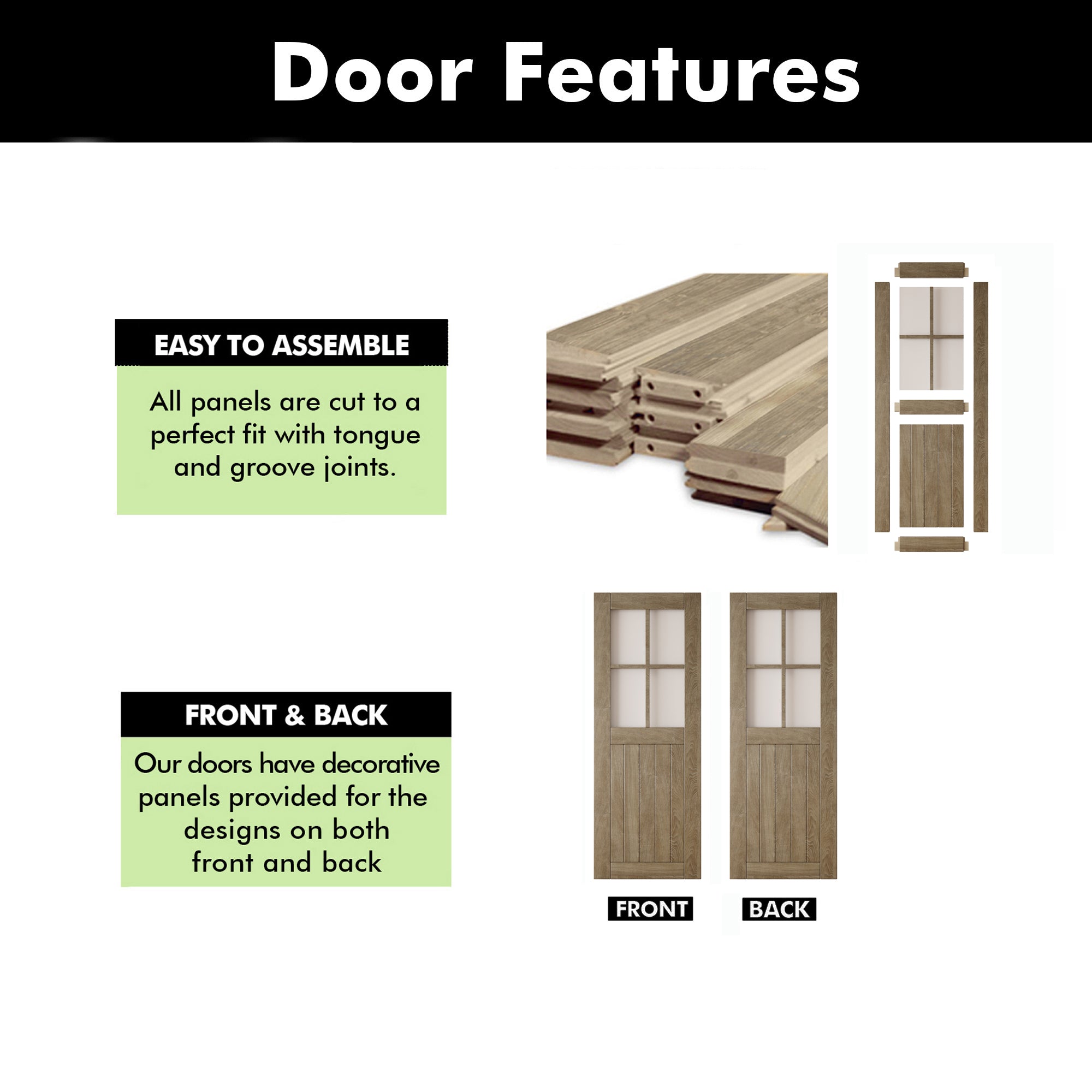80" Height Classic Gray Half Lite Frosted Glass Cross Design Unassembled & Finished Pine Wood Barn Door (Interior Use Only)