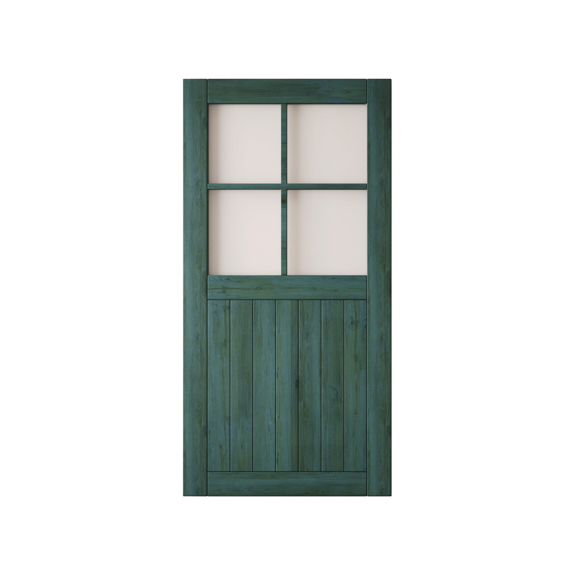 80" Height Royal Pine Half Lite Frosted Glass Cross Design Unassembled & Finished Pine Wood Barn Door (Interior Use Only)