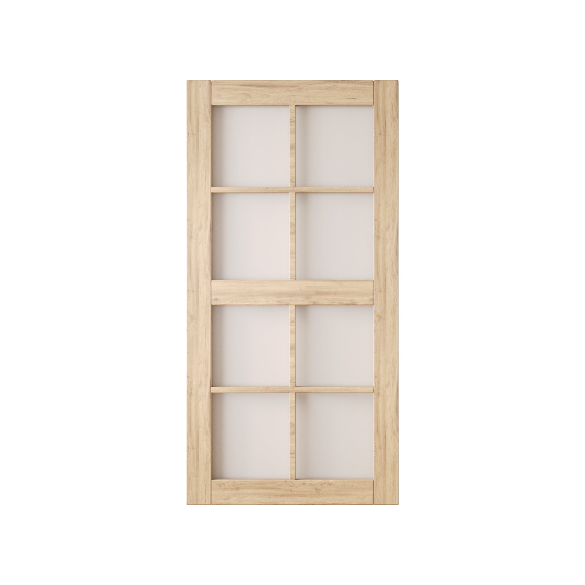 80" Height 8-Lite Frosted Glass Unassembled & Unfinished Pine Wood Barn Door (Interior Use Only)