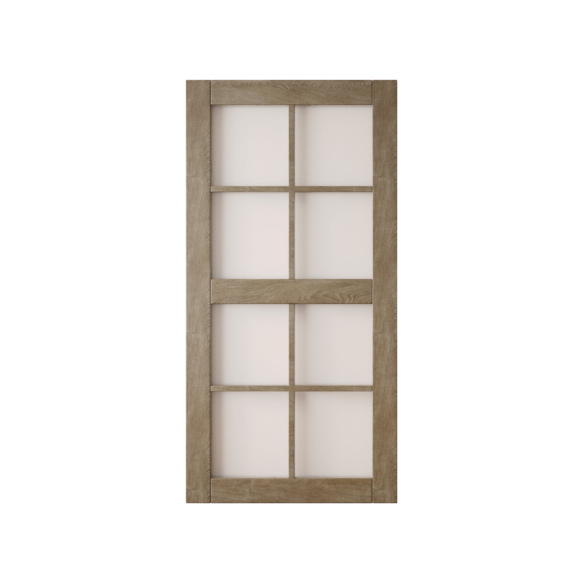 80" Height Classic Gray 8-Lite Frosted Glass Unassembled & Finished Pine Wood Barn Door (Interior Use Only)