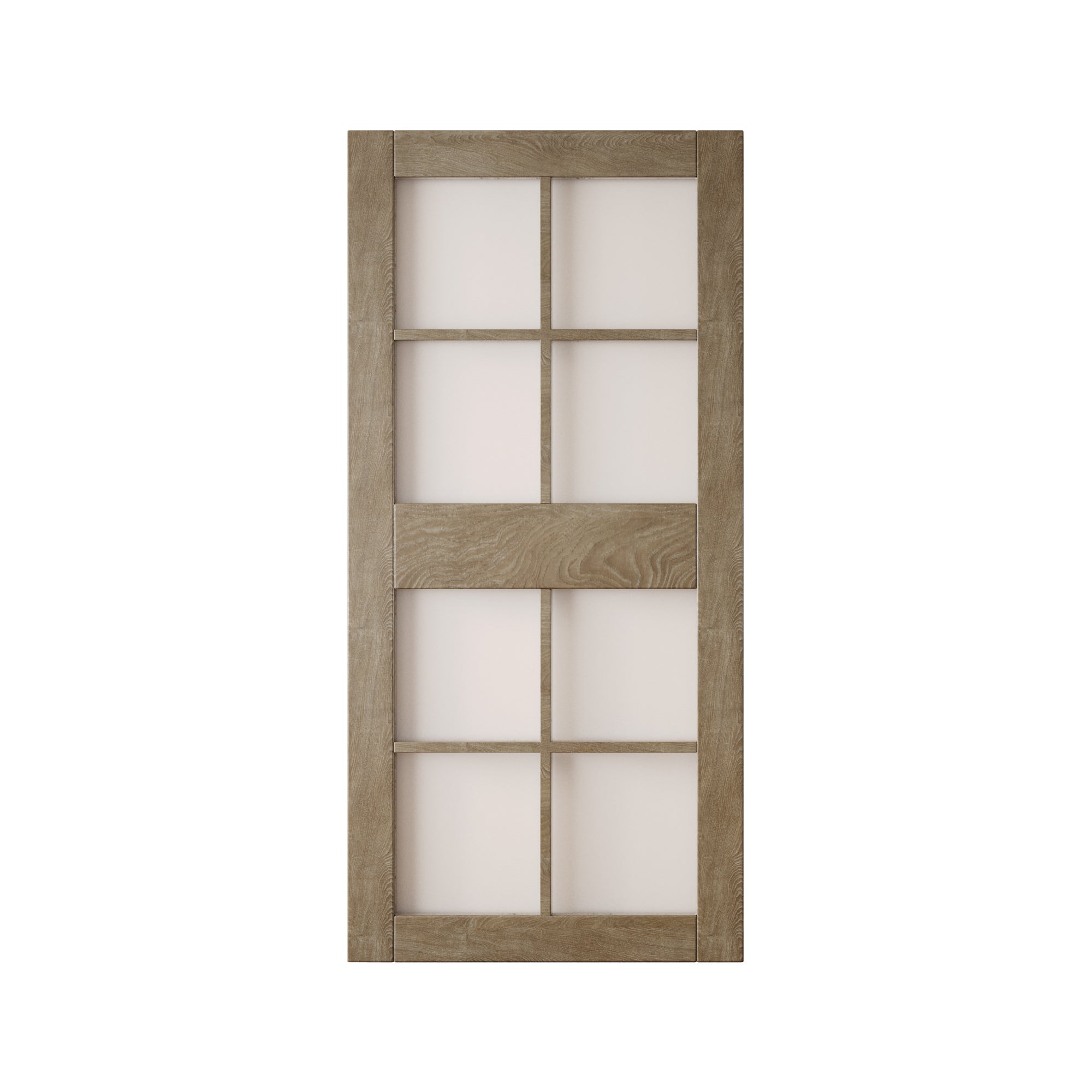84" Height Classic Gray 8-Lite Frosted Glass Unassembled & Finished Pine Wood Barn Door (Interior Use Only)