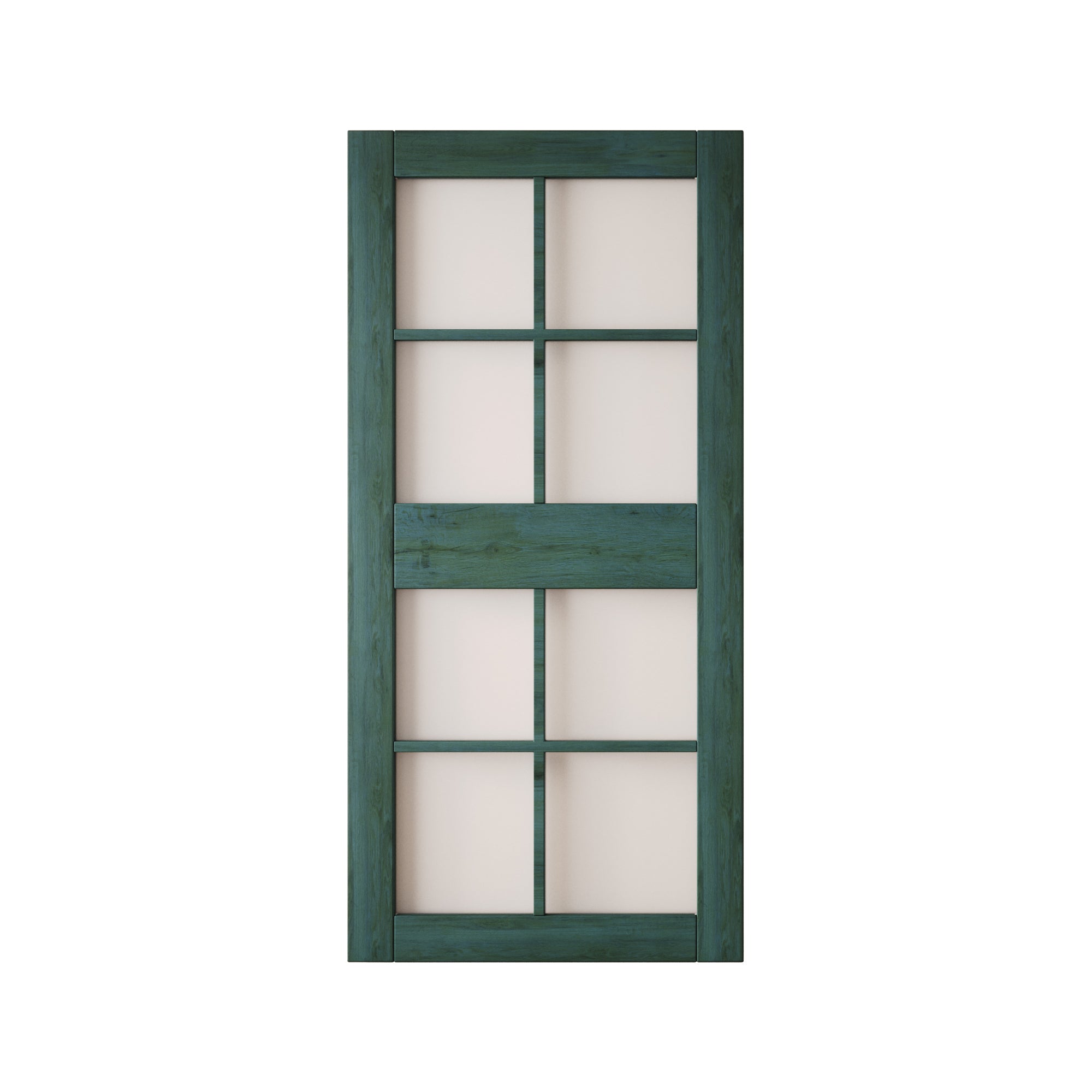 84" Height Royal Pine 8-Lite Frosted Glass Unassembled & Finished Pine Wood Barn Door (Interior Use Only)