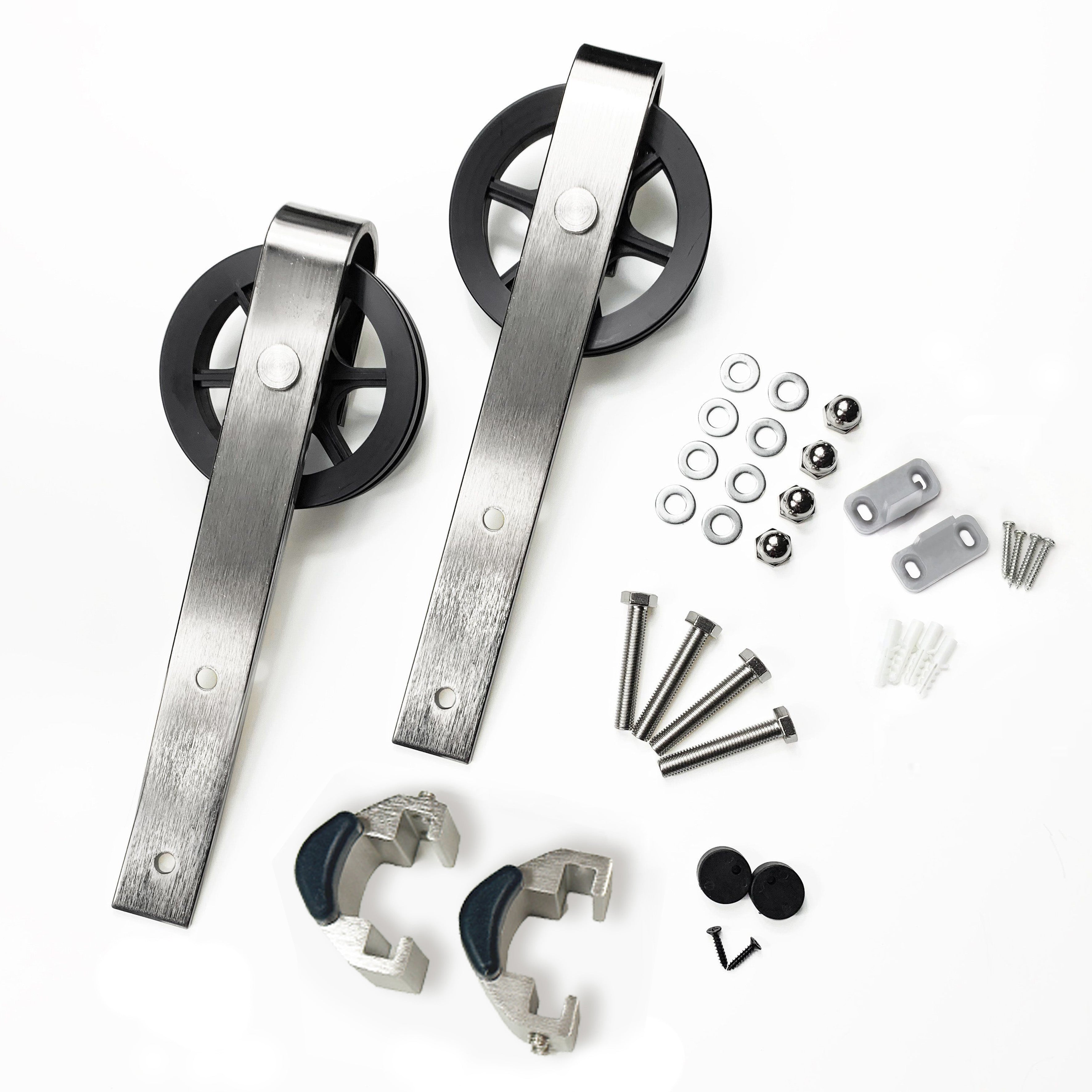 homacer brushed nickel spoke wheel roller set