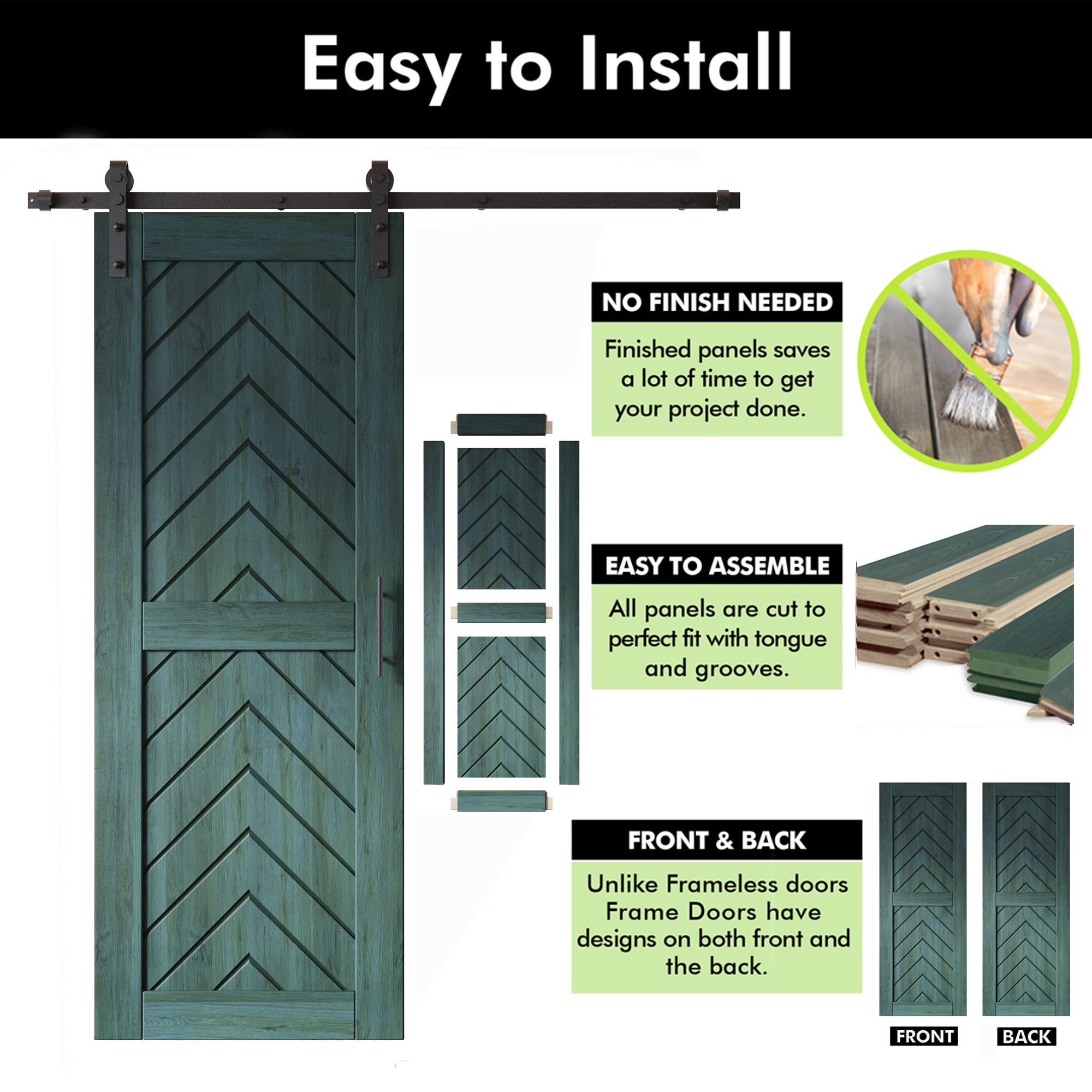 sliding barn door hardware with two doors pine wood barn door fishbone finished