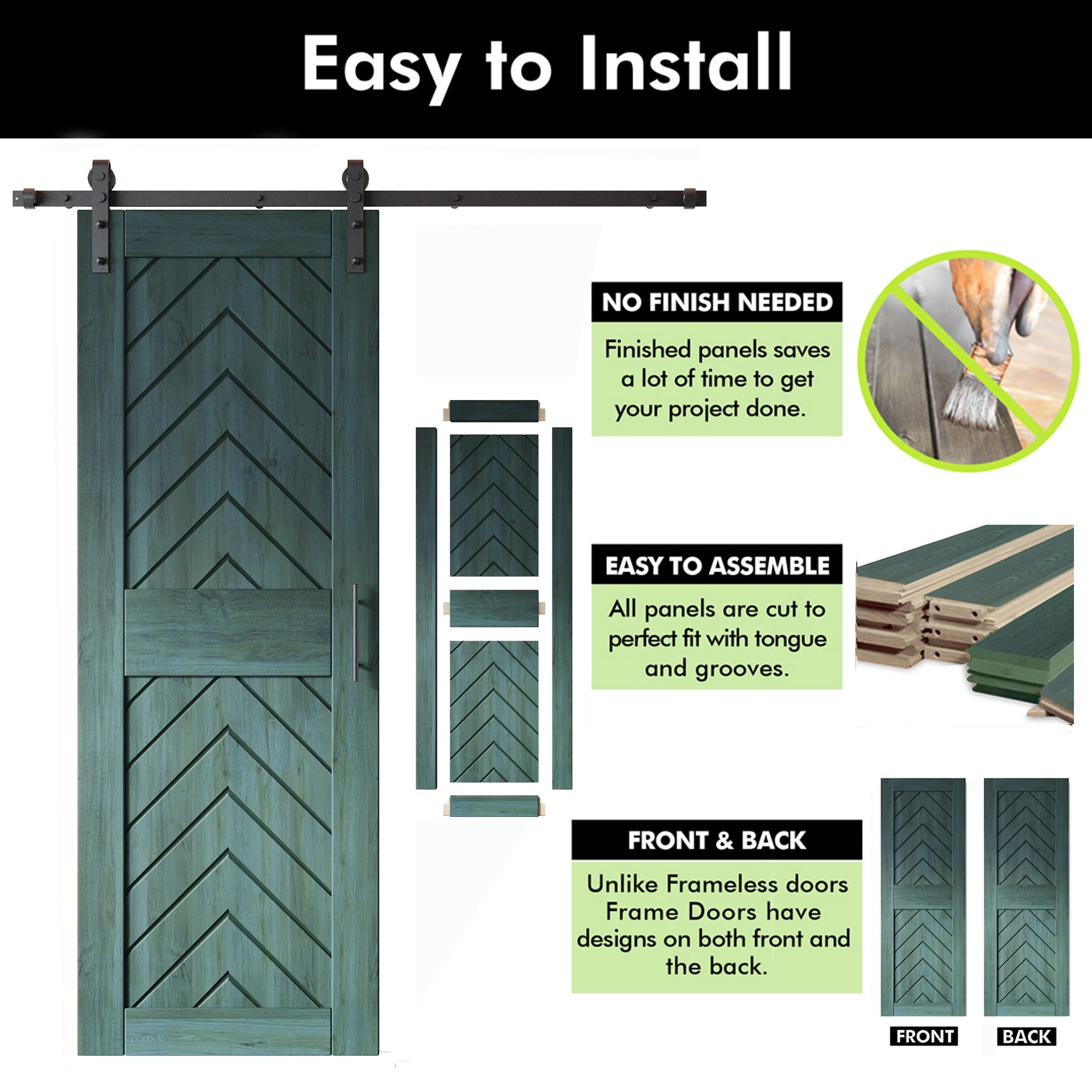 rolling barn door hardware kit unassembled fishbone design