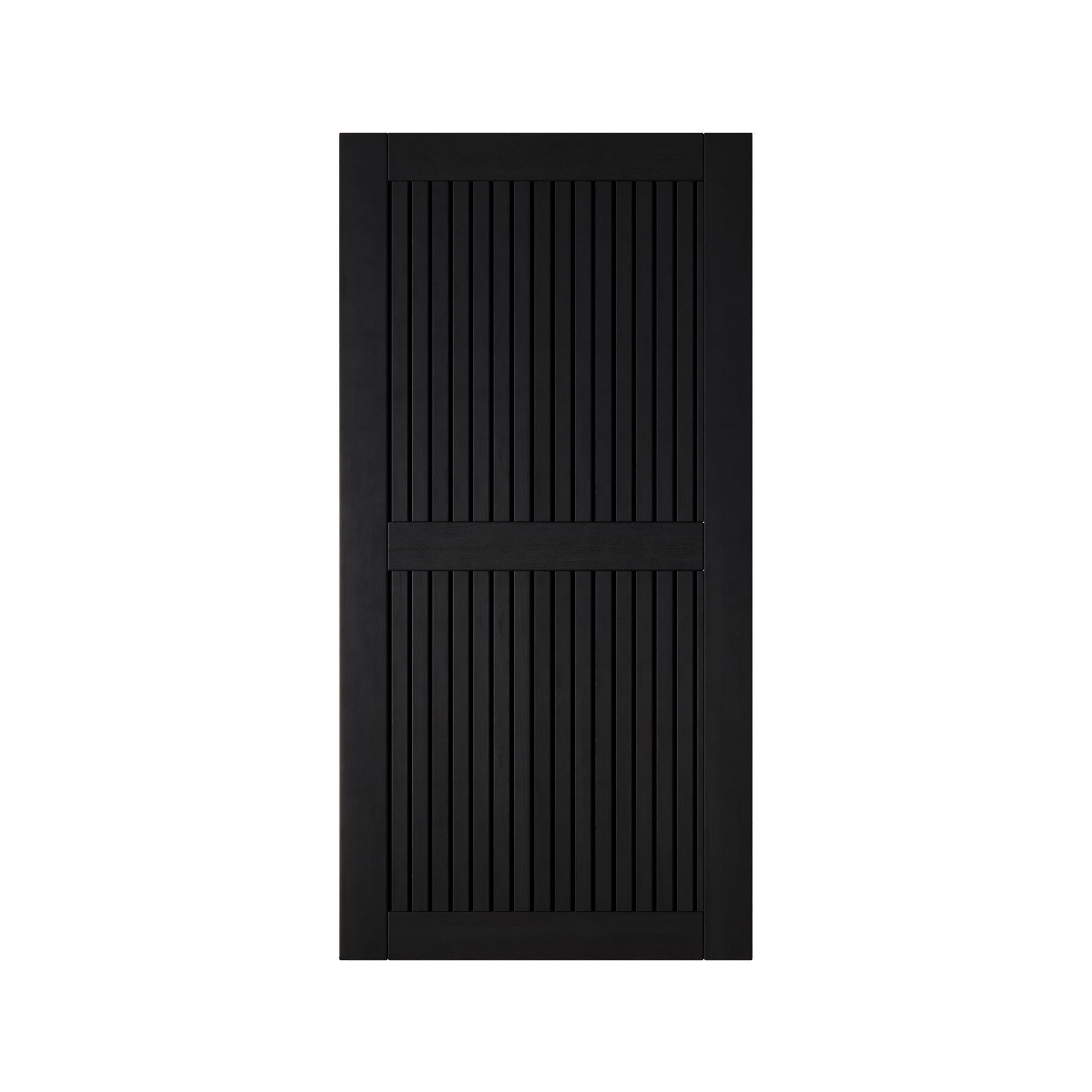 80" Height Black Vertical Stripe Design Unassembled & Finished Pine Wood Barn Door (Interior Use Only)