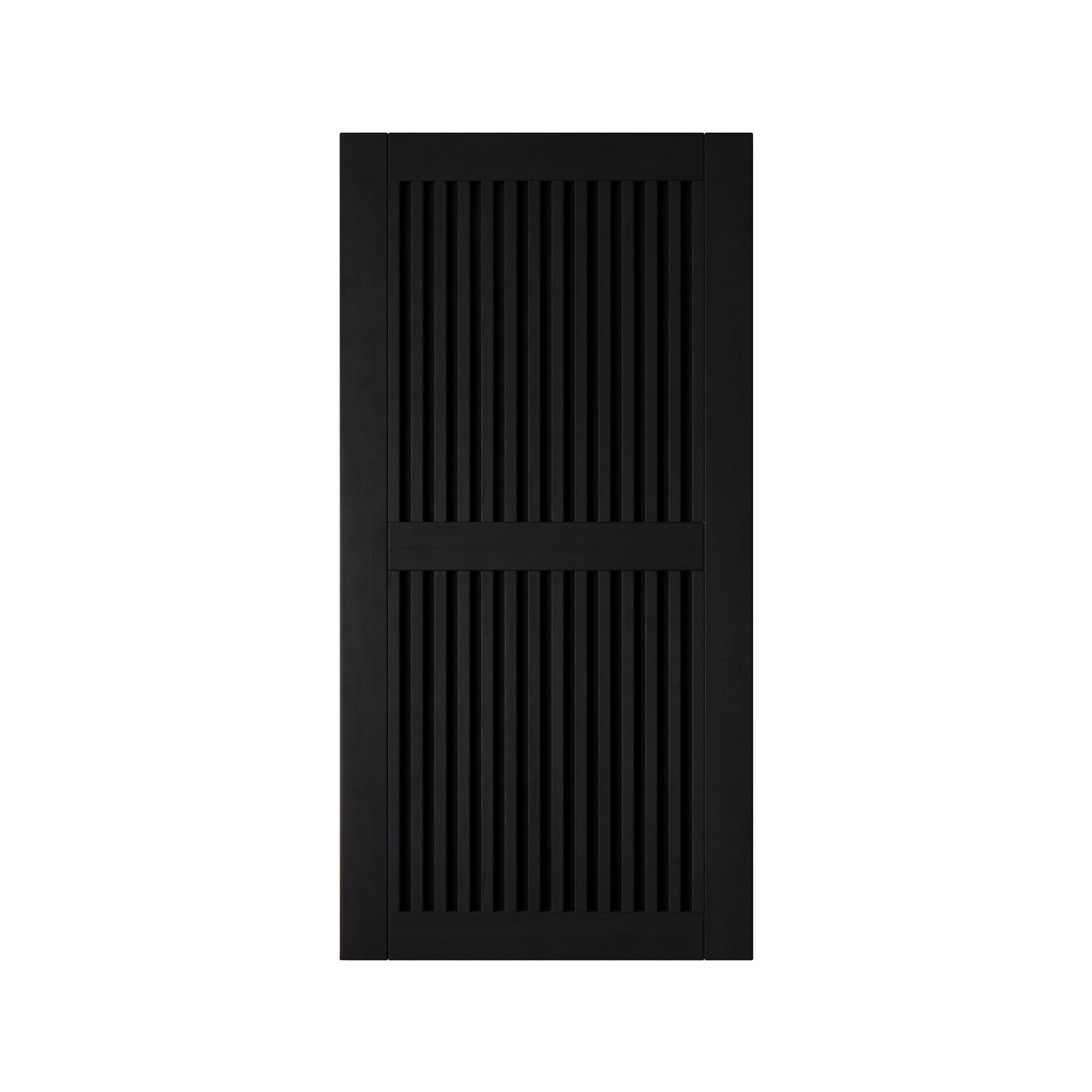 80" Height Black Vertical Stripe Design Unassembled & Finished Pine Wood Barn Door (Interior Use Only)