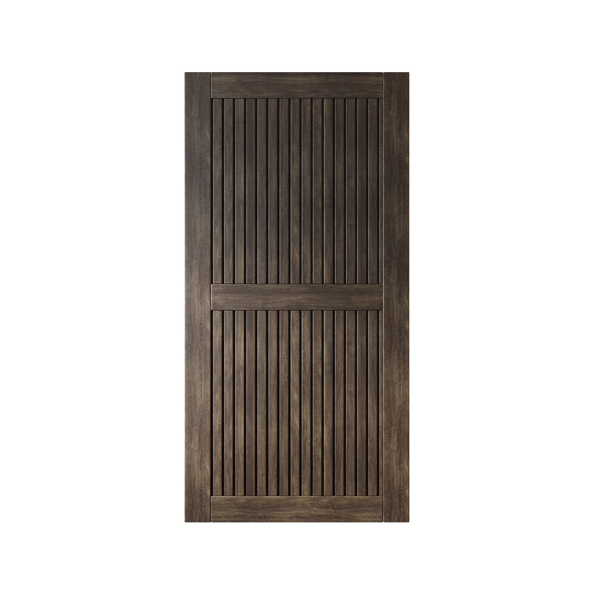 80" Height Ebony Vertical Stripe Design Unassembled & Finished Pine Wood Barn Door (Interior Use Only)