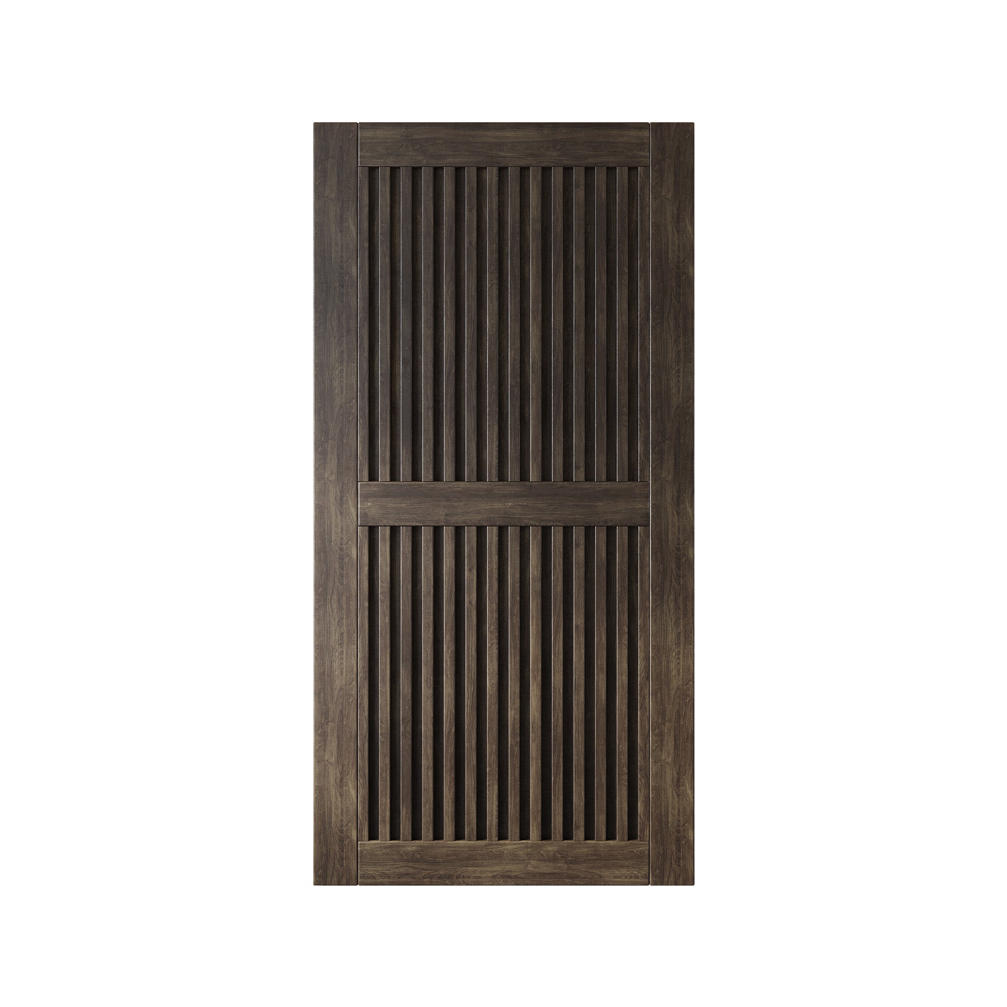 80" Height Ebony Vertical Stripe Design Unassembled & Finished Pine Wood Barn Door (Interior Use Only)