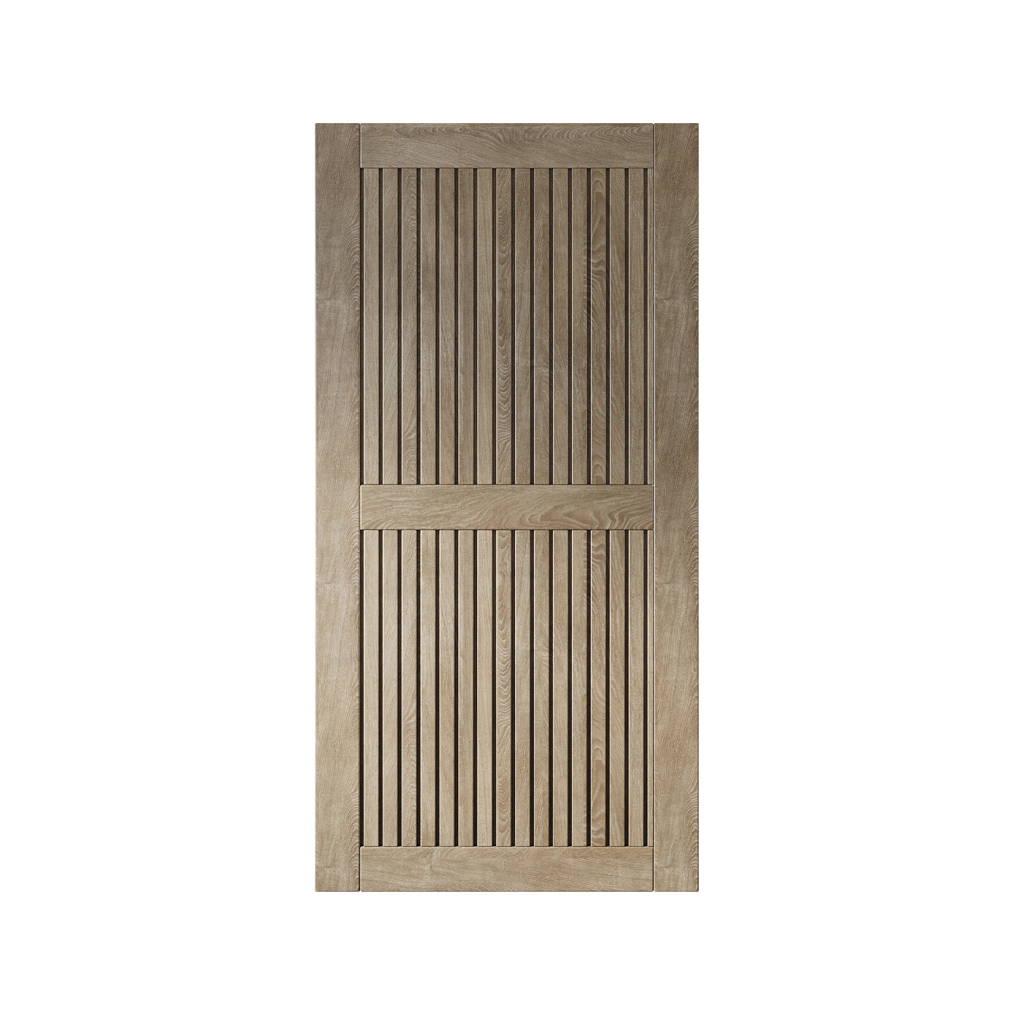 80" Height Classic Gray Vertical Stripe Design Unassembled & Finished Pine Wood Barn Door (Interior Use Only)