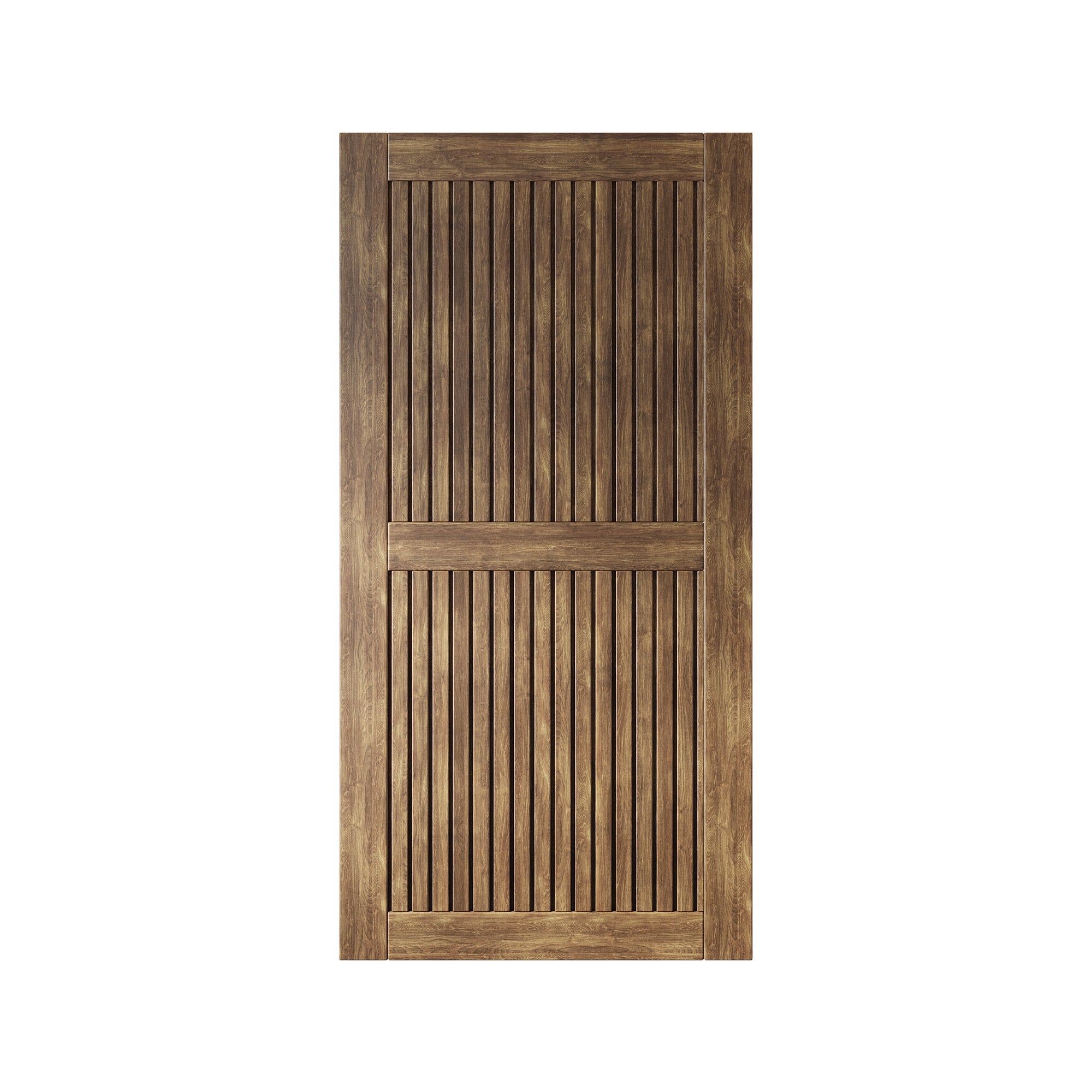 80" Height Dark Walnut Vertical Stripe Design Unassembled & Finished Pine Wood Barn Door (Interior Use Only)