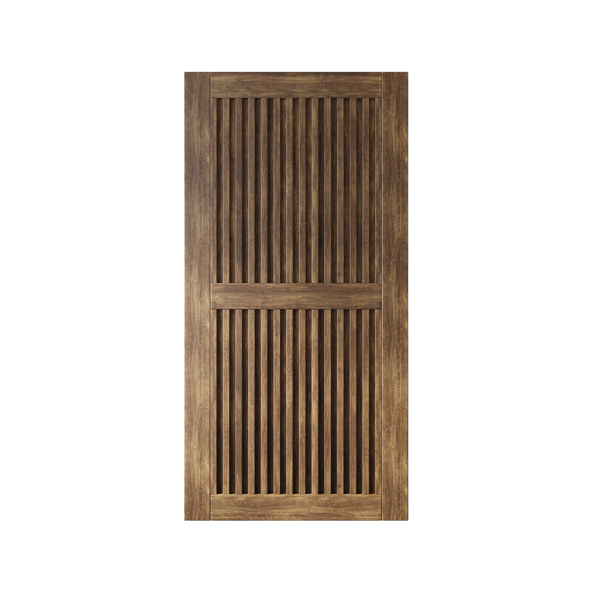 80" Height Dark Walnut Vertical Stripe Design Unassembled & Finished Pine Wood Barn Door (Interior Use Only)