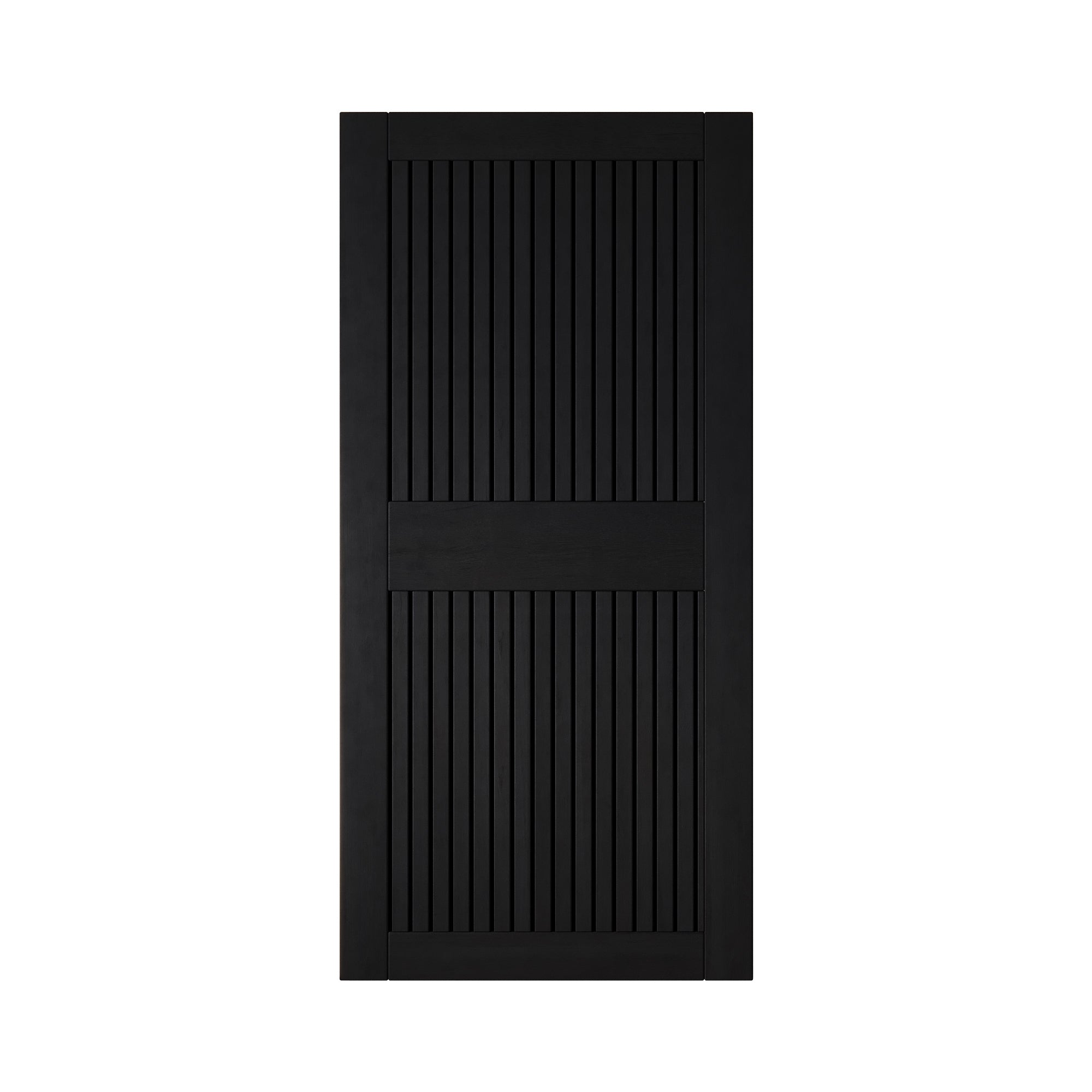 84" Height Black Vertical Stripe Design Unassembled & Finished Pine Wood Barn Door (Interior Use Only)