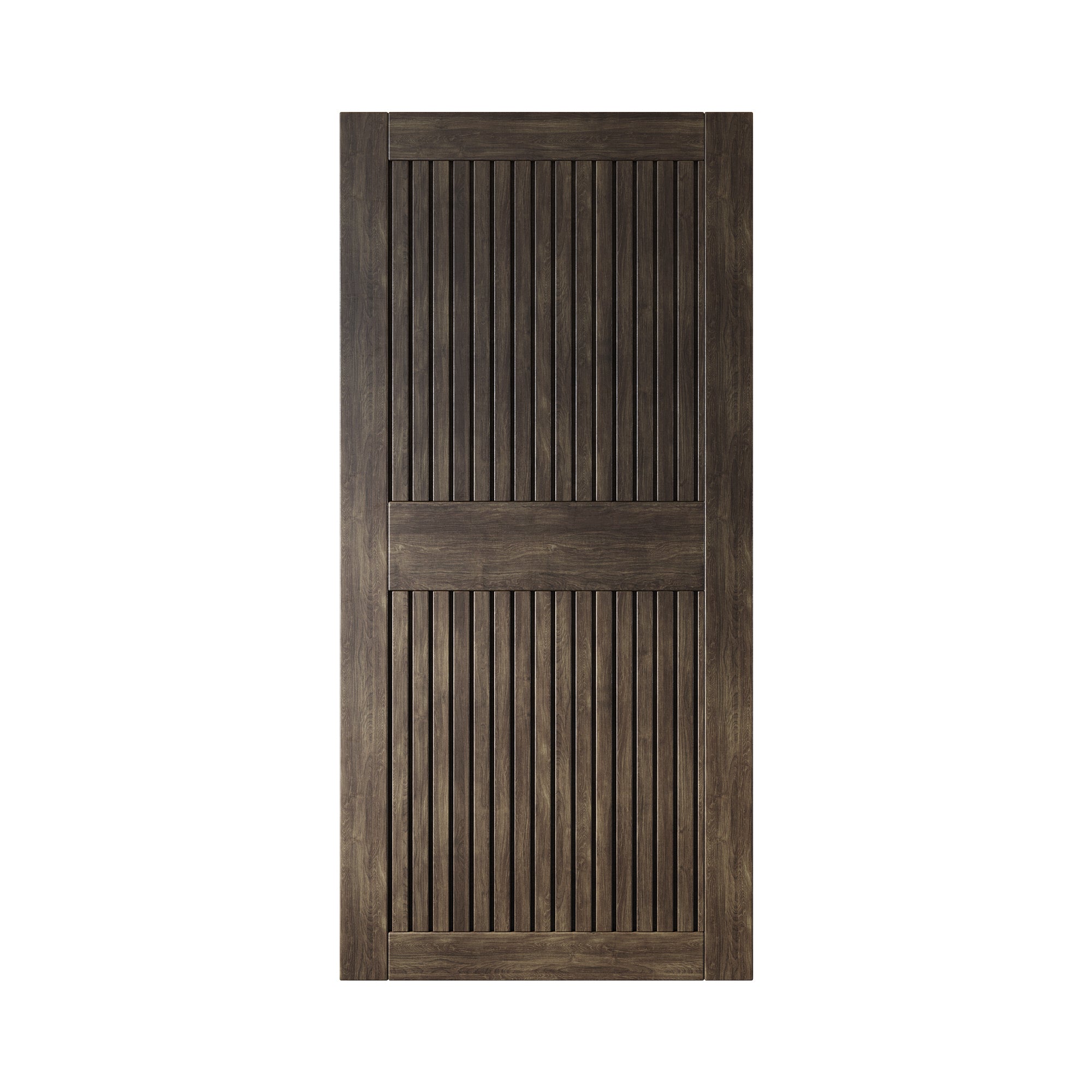 84" Height Ebony Vertical Stripe Design Unassembled & Finished Pine Wood Barn Door (Interior Use Only)