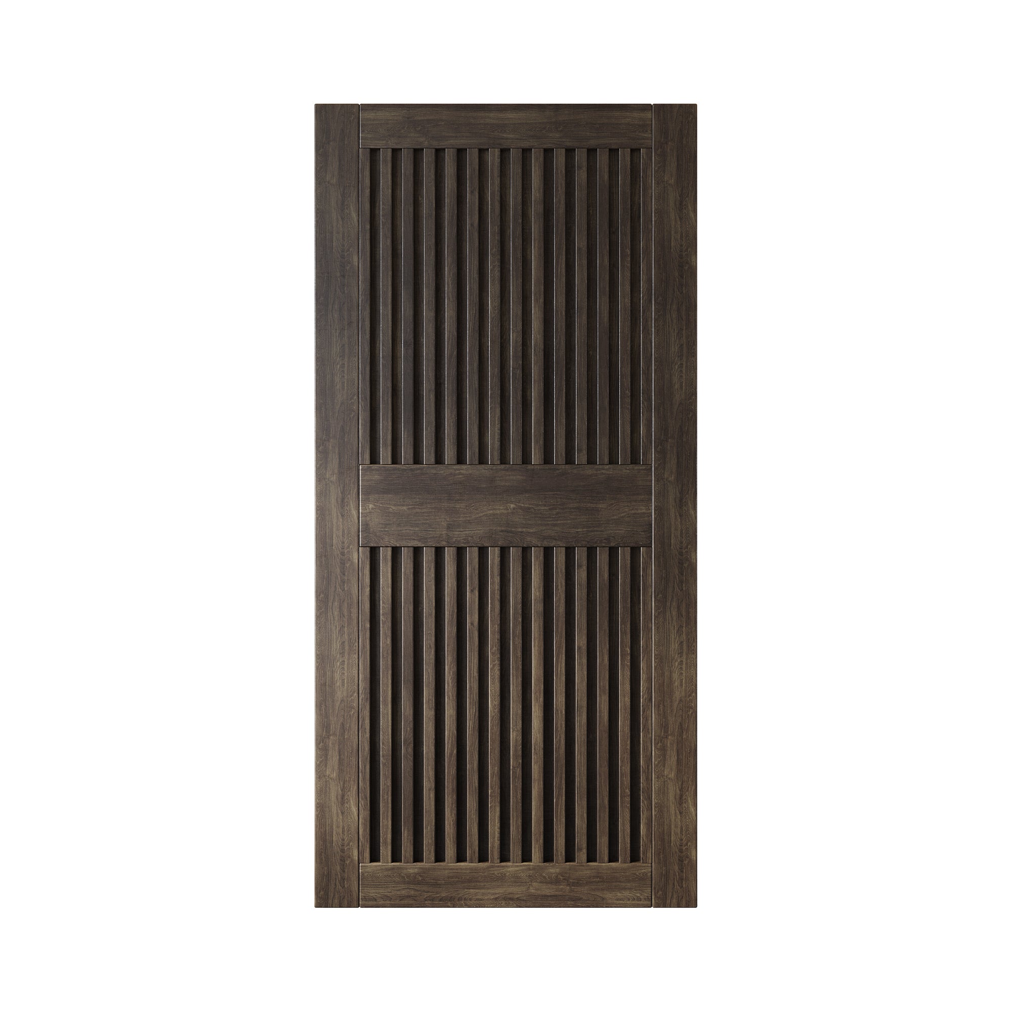 84" Height Ebony Vertical Stripe Design Unassembled & Finished Pine Wood Barn Door (Interior Use Only)