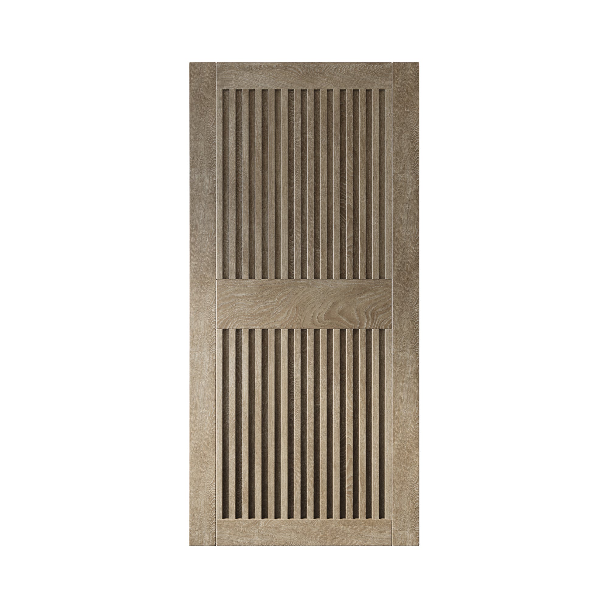 84" Height Classic Gray Vertical Stripe Design Unassembled & Finished Pine Wood Barn Door (Interior Use Only)