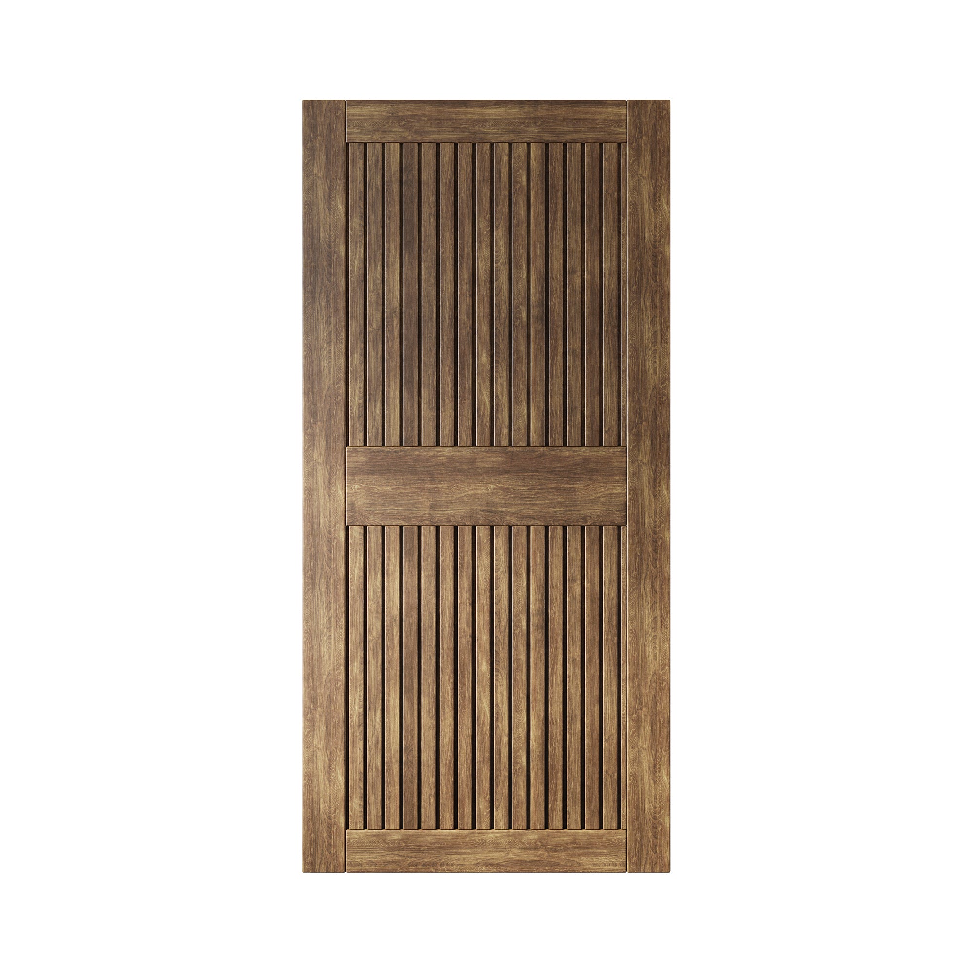 84" Height Dark Walnut Vertical Stripe Design Unassembled & Finished Pine Wood Barn Door (Interior Use Only)