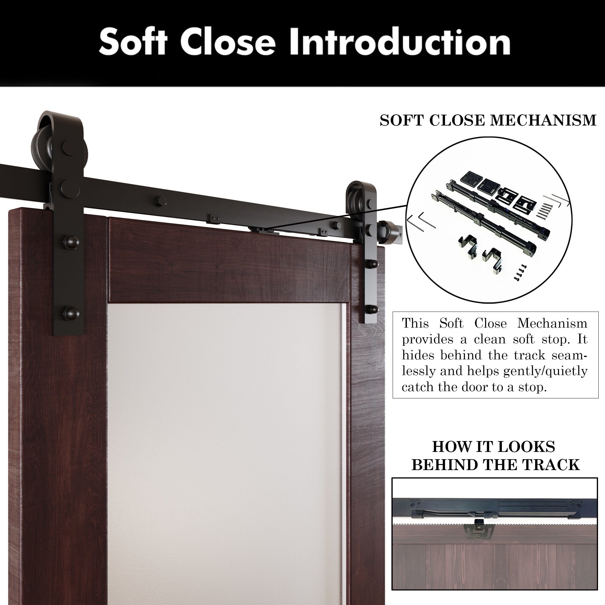 84" Height Red Mahogany 2-Lite Frosted Glass Unassembled & Finished Pine Wood Barn Door with Non-Bypass Installation Hardware Kit (Interior Use Only)