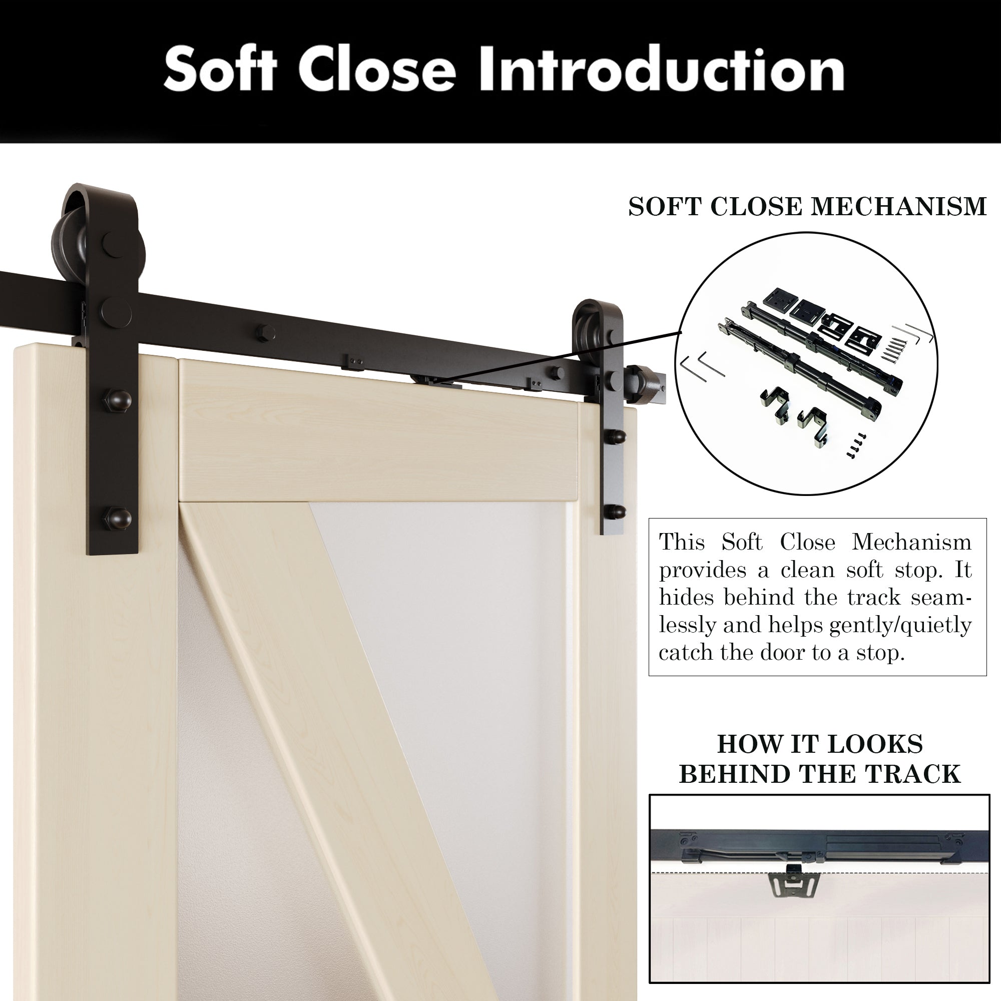 80" Height Tinsmith Gray Arrow Pattern Glass Unassembled & Finished Pine Wood Barn Door with Non-Bypass Installation Hardware Kit (Interior Use Only)