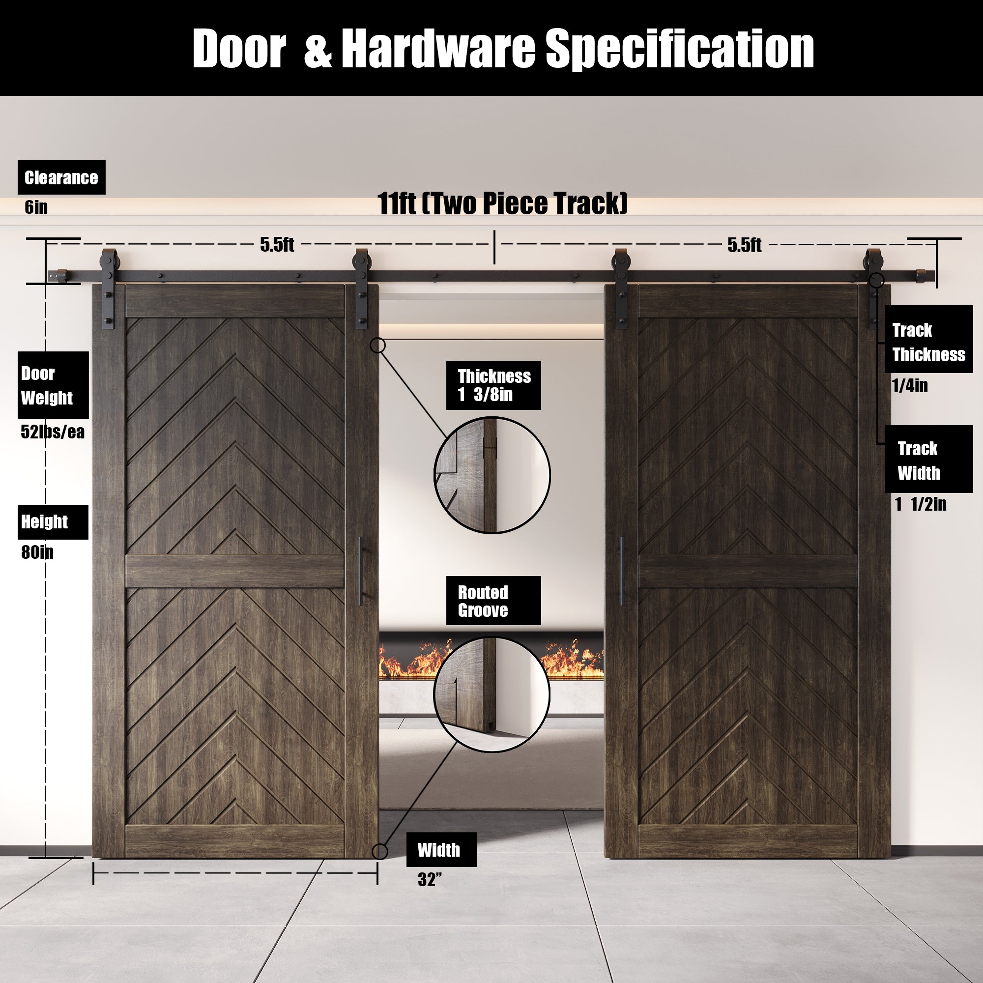 sliding barn door hardware kit with two doors pine wood barn door ebony