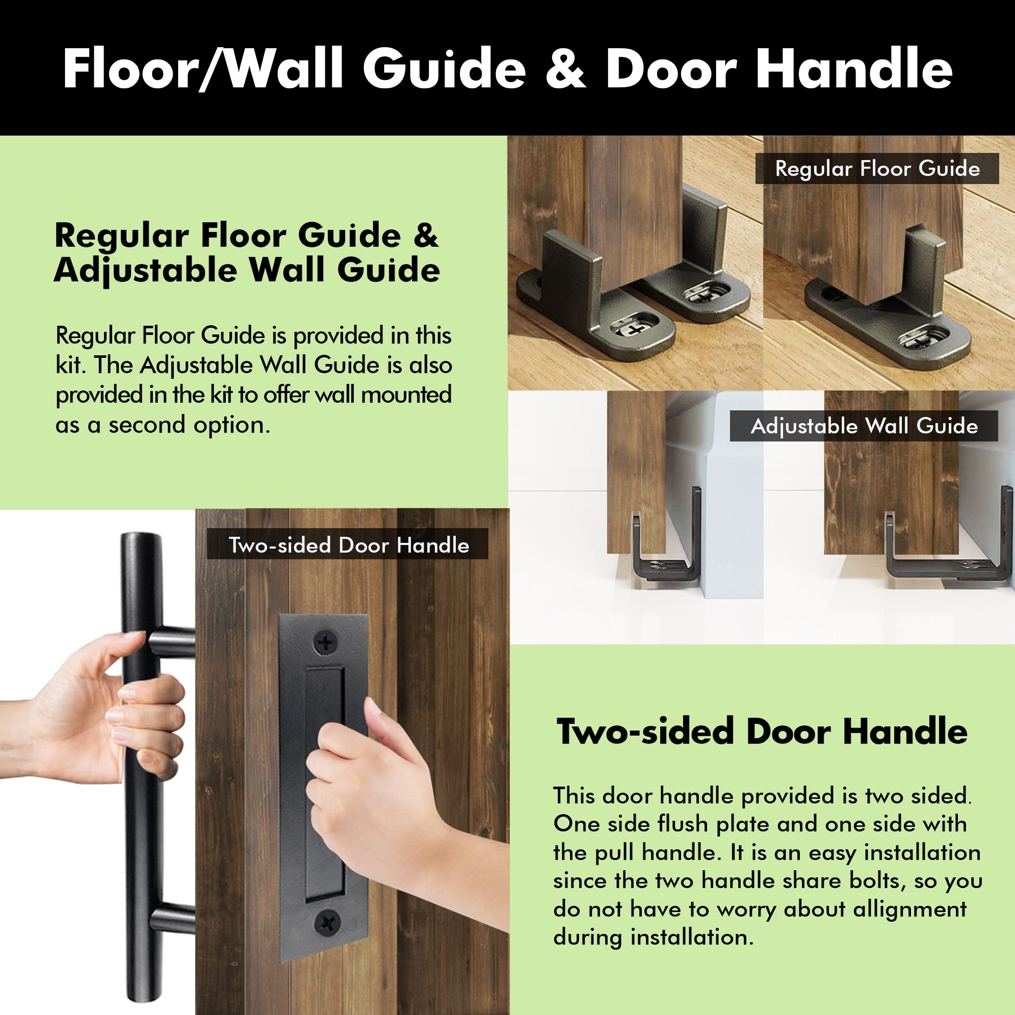 84" Height Dark Walnut 2-Lite Frosted Glass Double Unassembled & Finished Pine Wood Barn Doors with Non-Bypass Installation Hardware Kit (Interior Use Only)