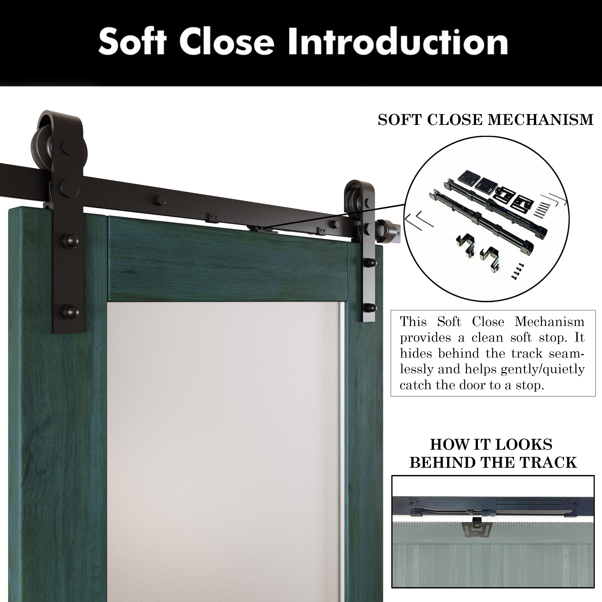 84" Height Royal Pine Half Lite Frosted Glass Double Unassembled & Finished Pine Wood Barn Door with Non-Bypass Installation Hardware Kit (Interior Use Only)