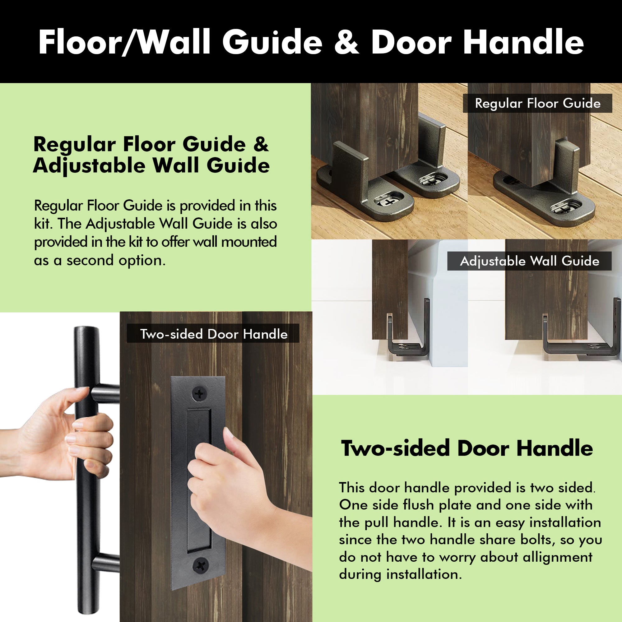 80" Height Ebony Chalkboard Design Double Unassembled & Finished Pine Wood Barn Doors with Non-Bypass Installation Hardware Kit (Interior Use Only)