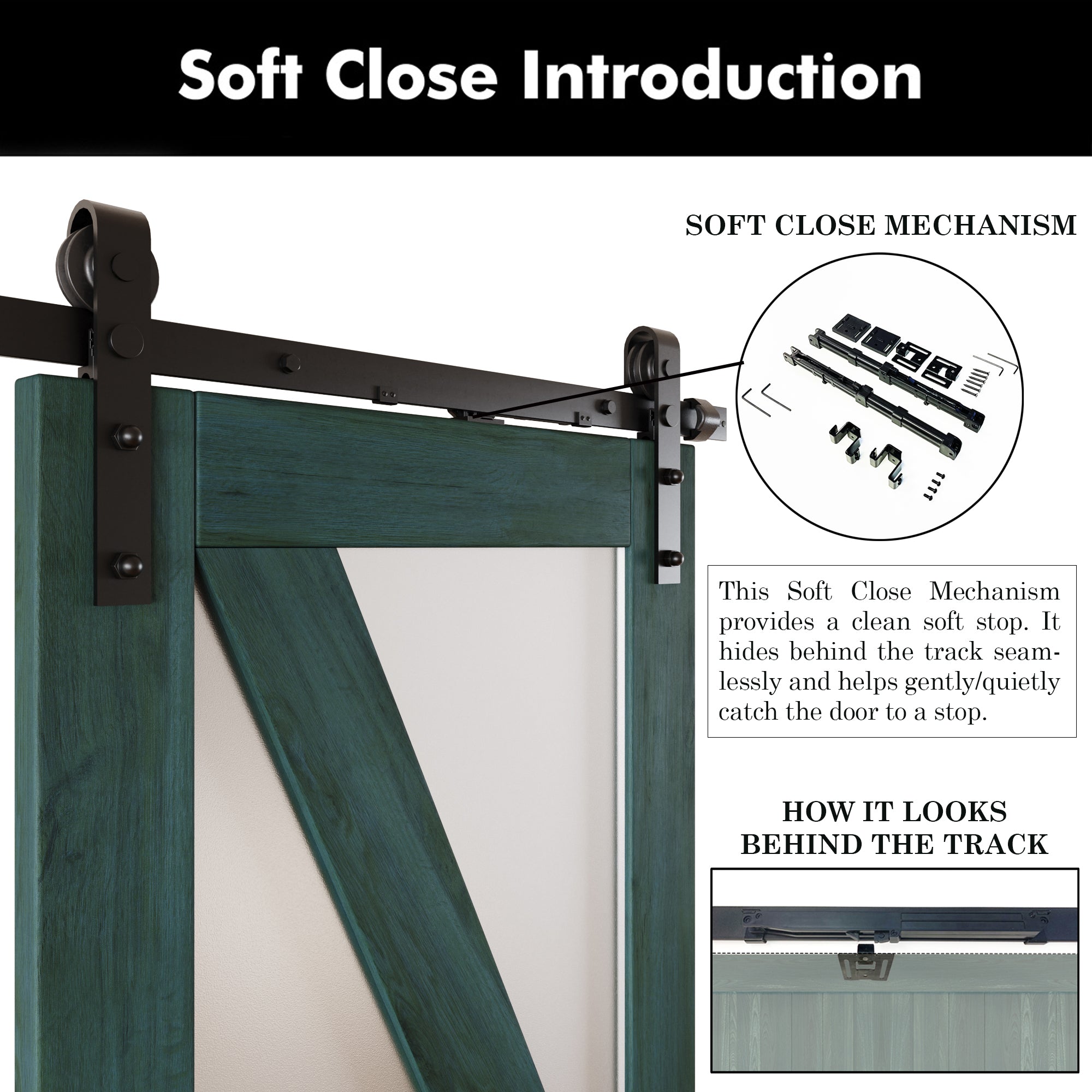 84" Height Royal Pine Arrow Pattern Glass Double Unassembled & Finished Pine Wood Barn Doors with Non-Bypass Installation Hardware Kit (Interior Use Only)