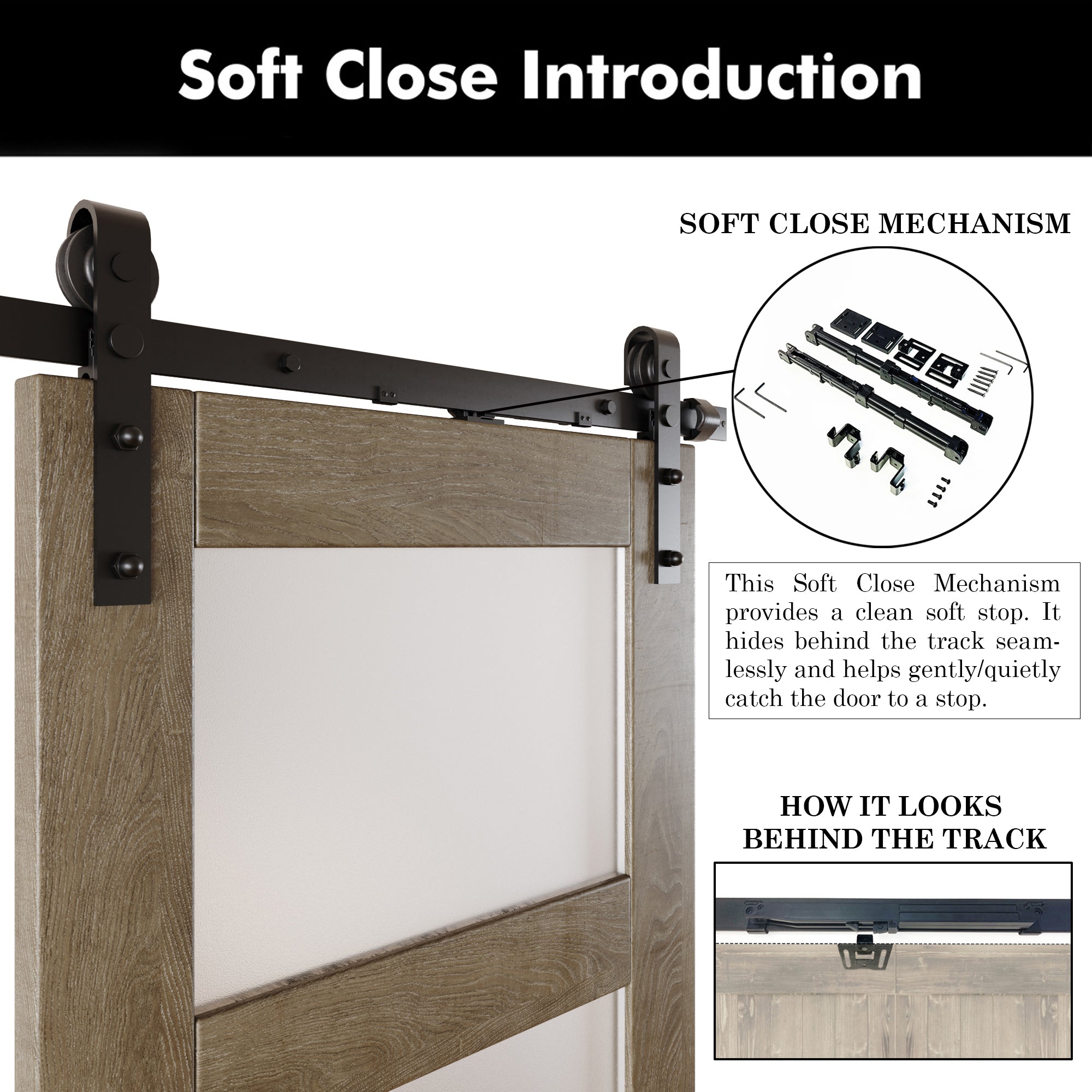 80" Height Classic Gray 4-Lite Frosted Glass Double Unassembled & Finished Pine Wood Barn Doors with Non-Bypass Installation Hardware Kit (Interior Use Only)