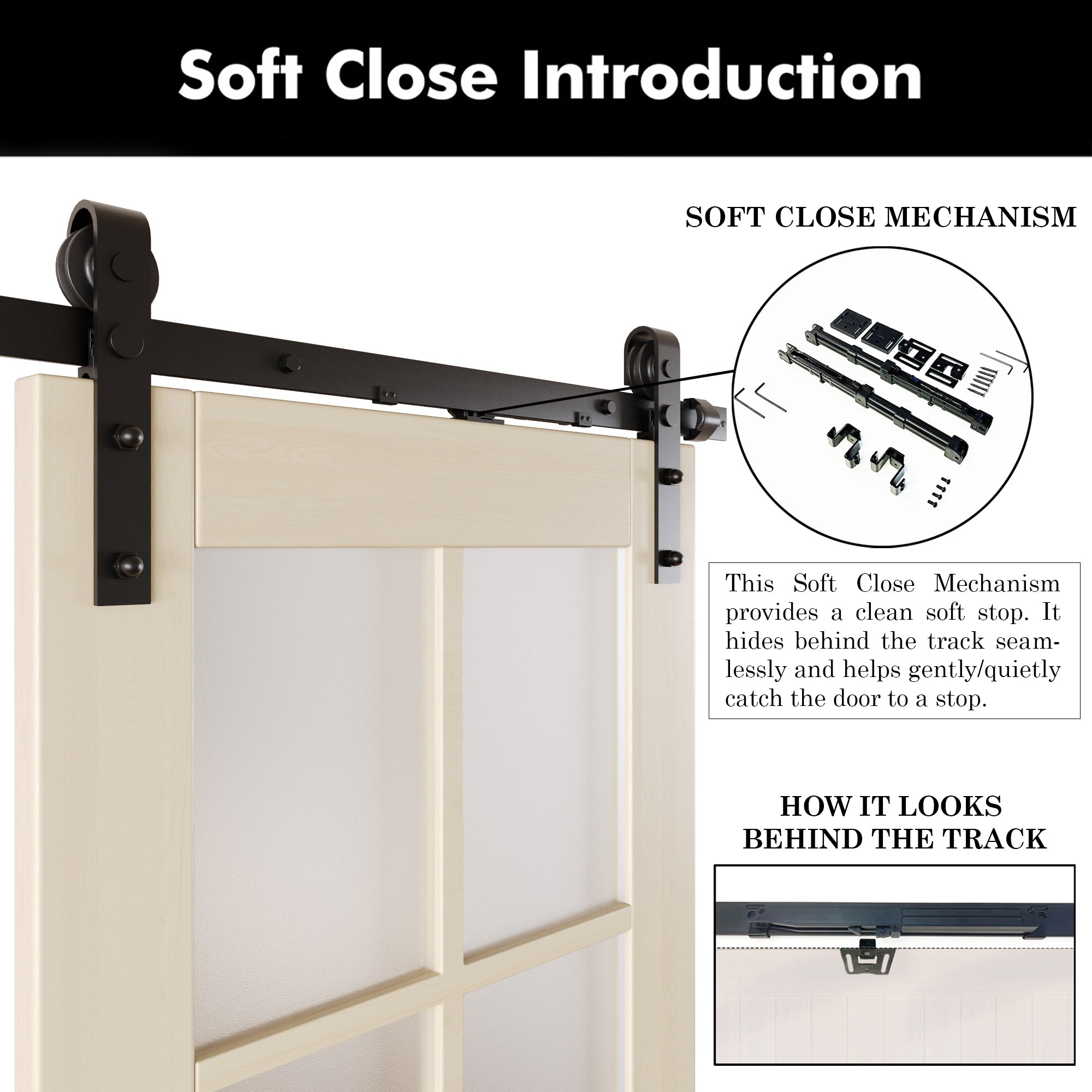 80" Height Tinsmith Gray Half Lite Grid Glass Double Unassembled & Finished Pine Wood Barn Doors with Non-Bypass Installation Hardware Kit (Interior Use Only)