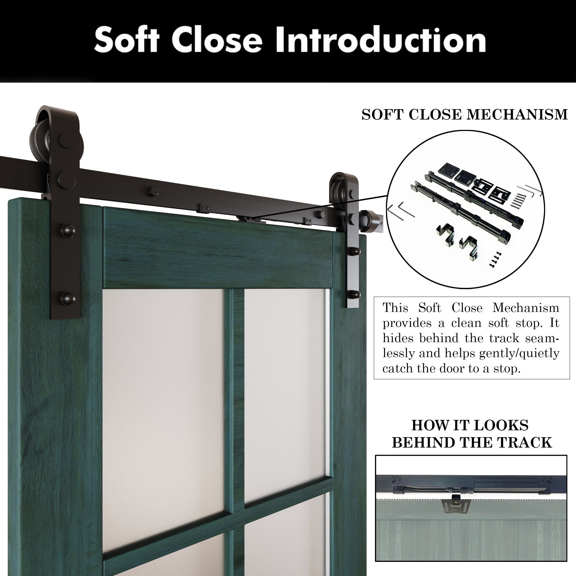 80" Height Royal Pine 8-Lite Frosted Glass Double Unassembled & Finished Pine Wood Barn Doors with Non-Bypass Installation Hardware Kit (Interior Use Only)