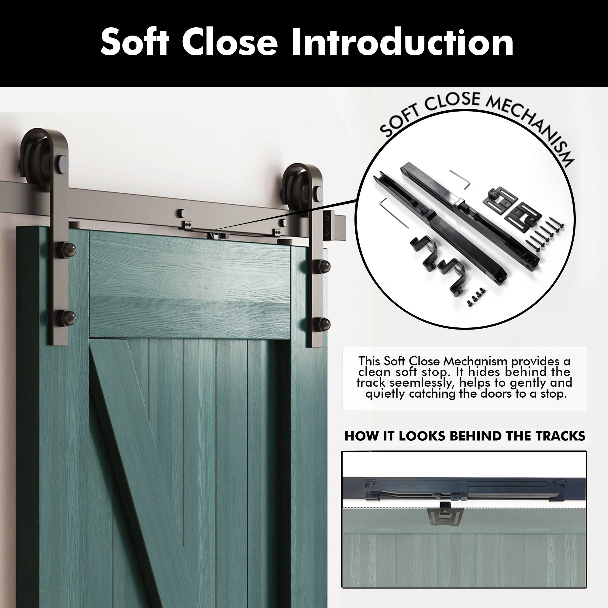 84" Height Royal Pine Vertical Stripe Design Unassembled & Finished Double Pine Wood Barn Door with Non-Bypass Installation Hardware Kit(Interior Use Only)