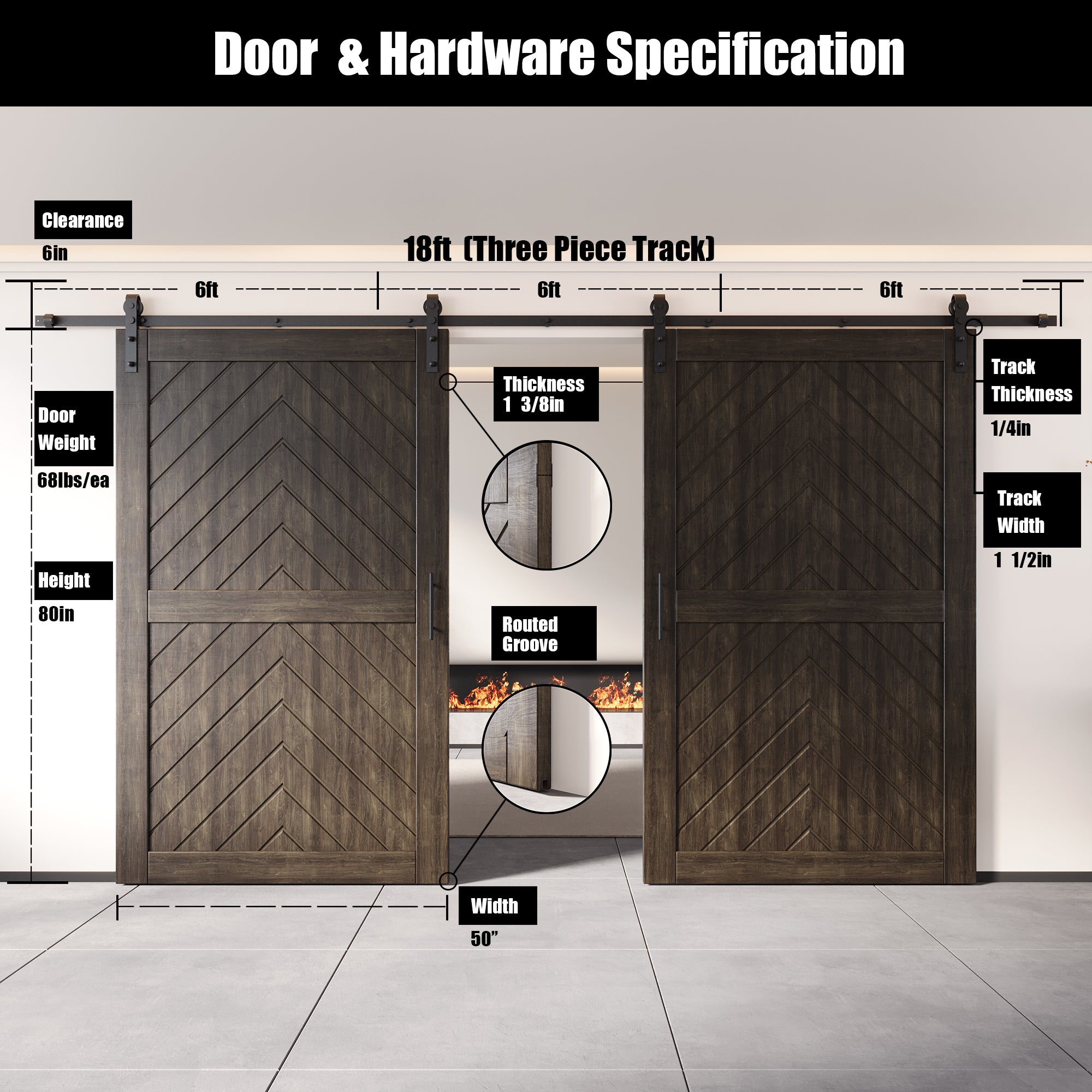 sliding barn door hardware kit with two doors pine wood barn door ebony