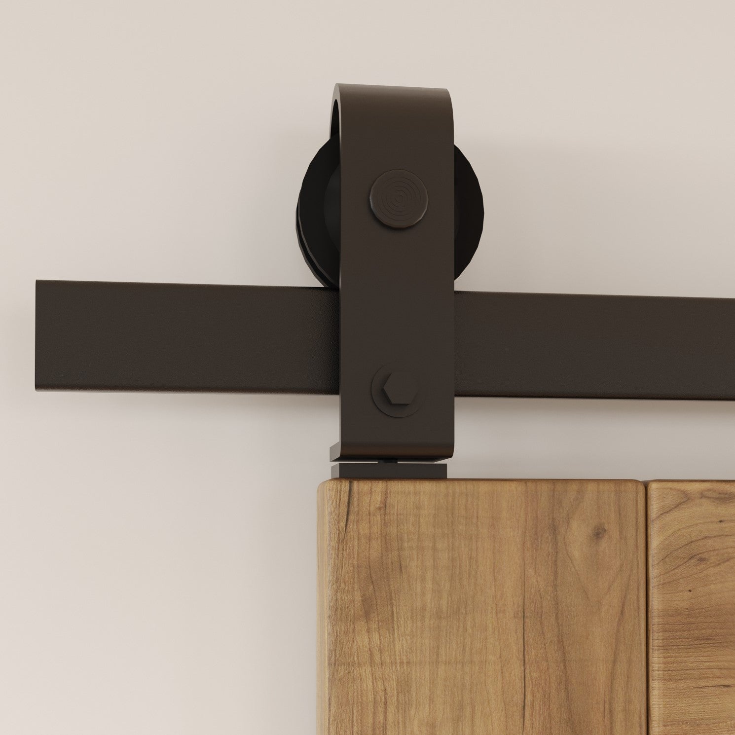 Bi-Folding Sliding Barn Door Hardware Top Mount Four Doors Kit - T-shape Design Roller (Doors Not Included)