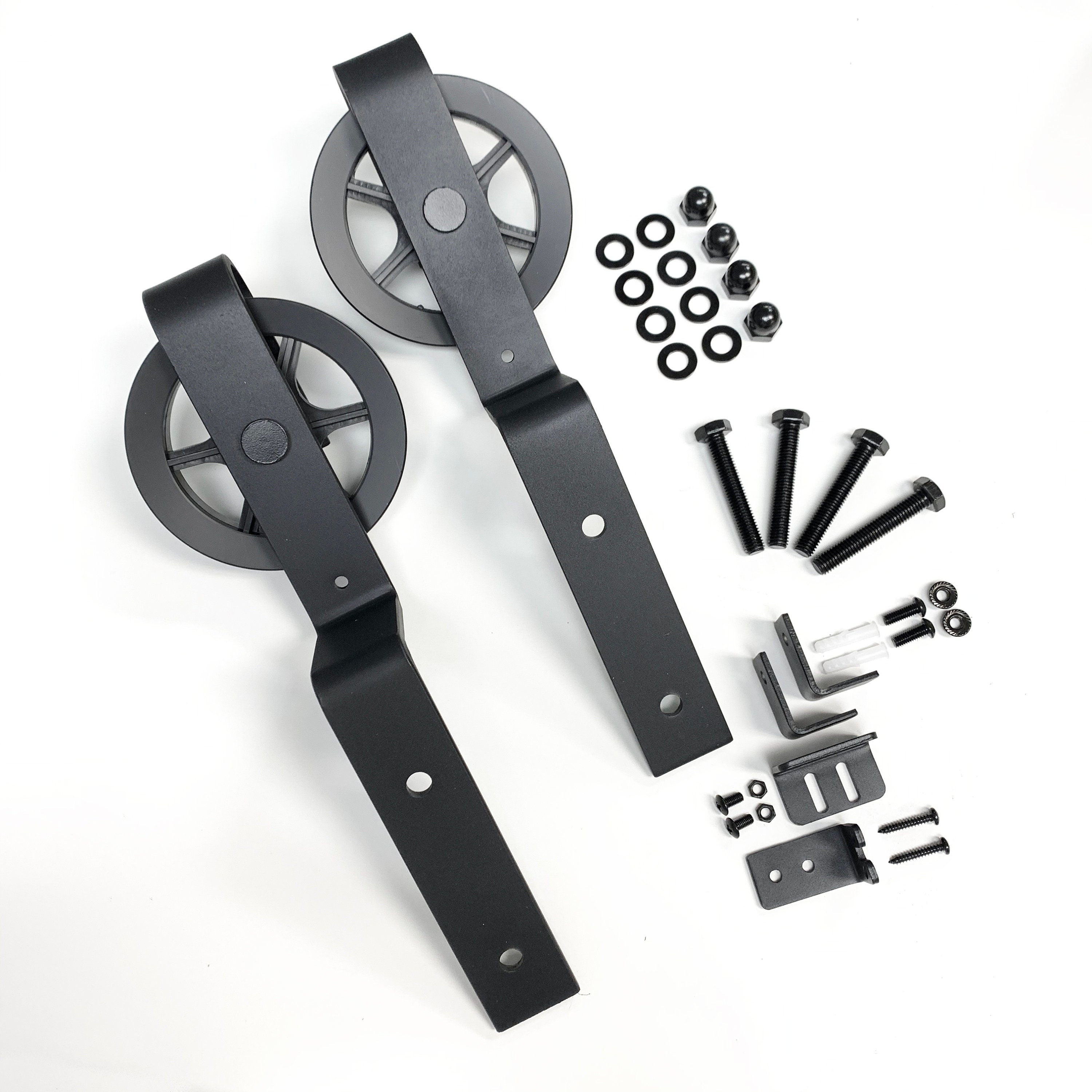 homacer black rustic bent spoke wheel roller set