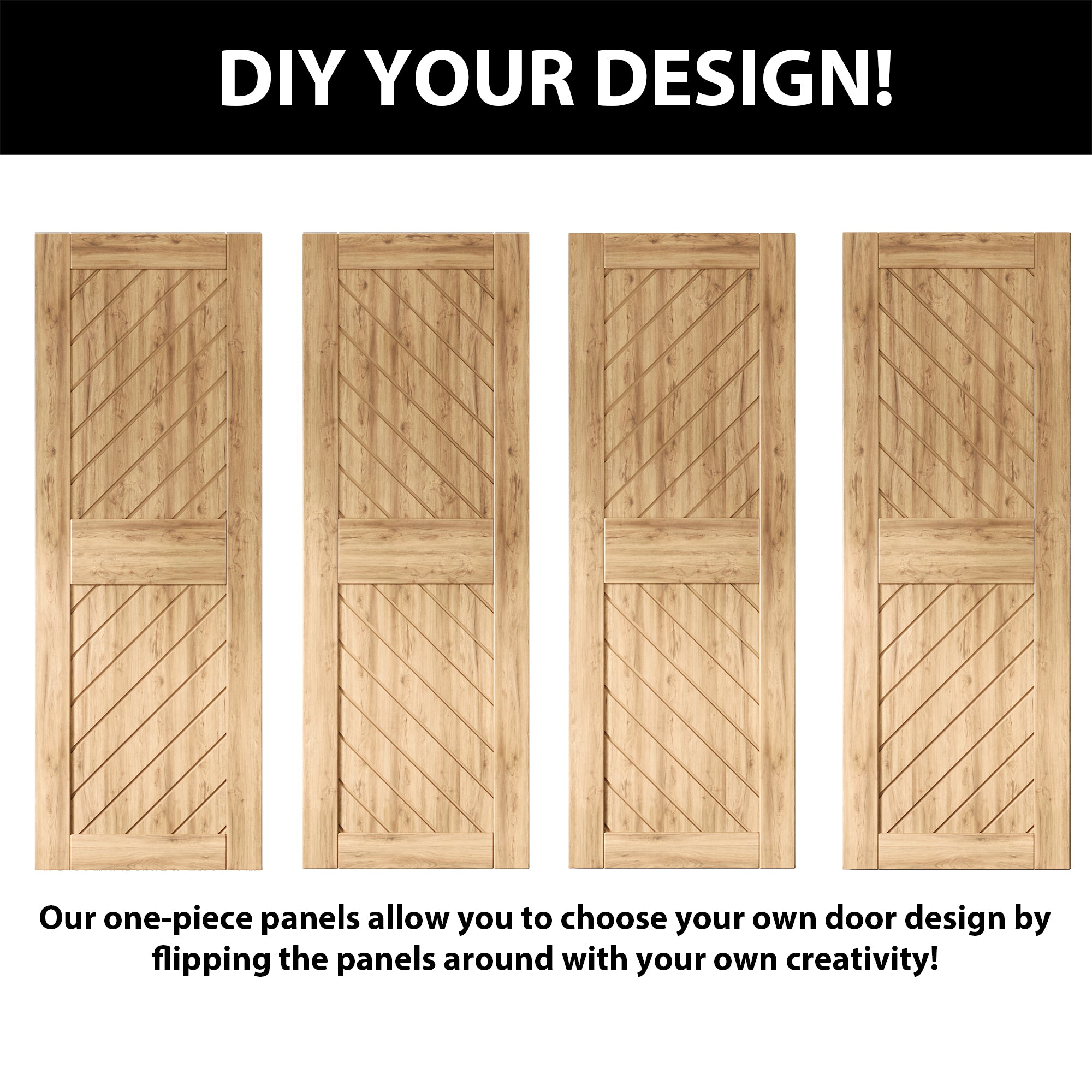 84-inch slanted stripe pine wood barn door